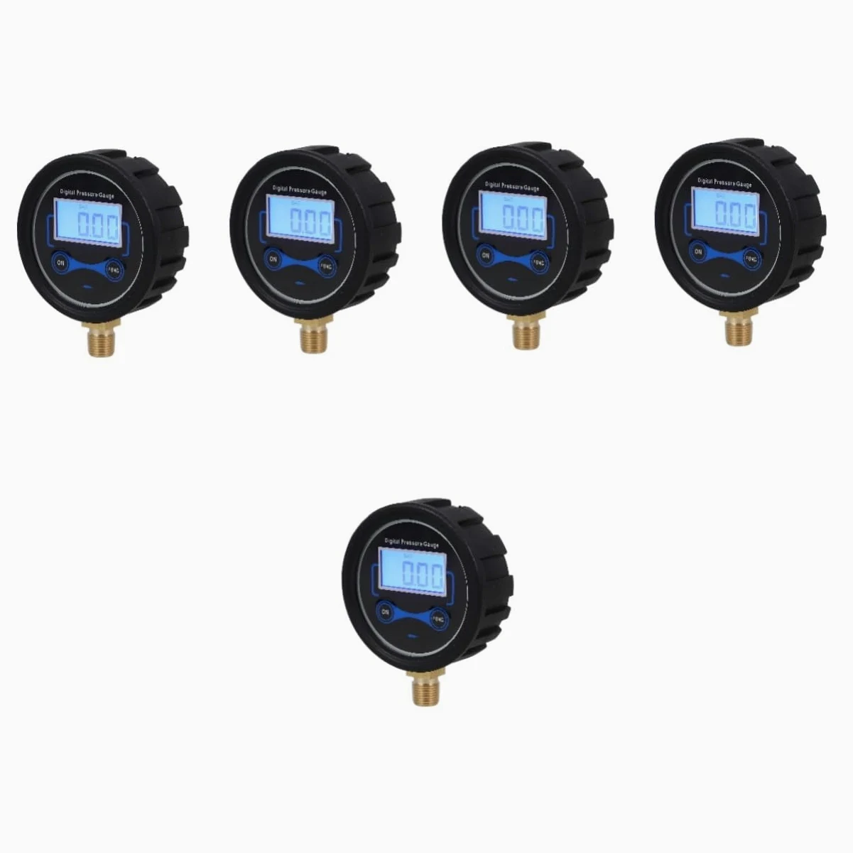 MAGICLULU 5 Piezas Manómetro De Pantalla Digital Monitor De Presión De Coche Medidor De Presión De Aire De Neumáticos Auto Con Medidor De Presion De Neumaticos Herramienta Negro El Plastico