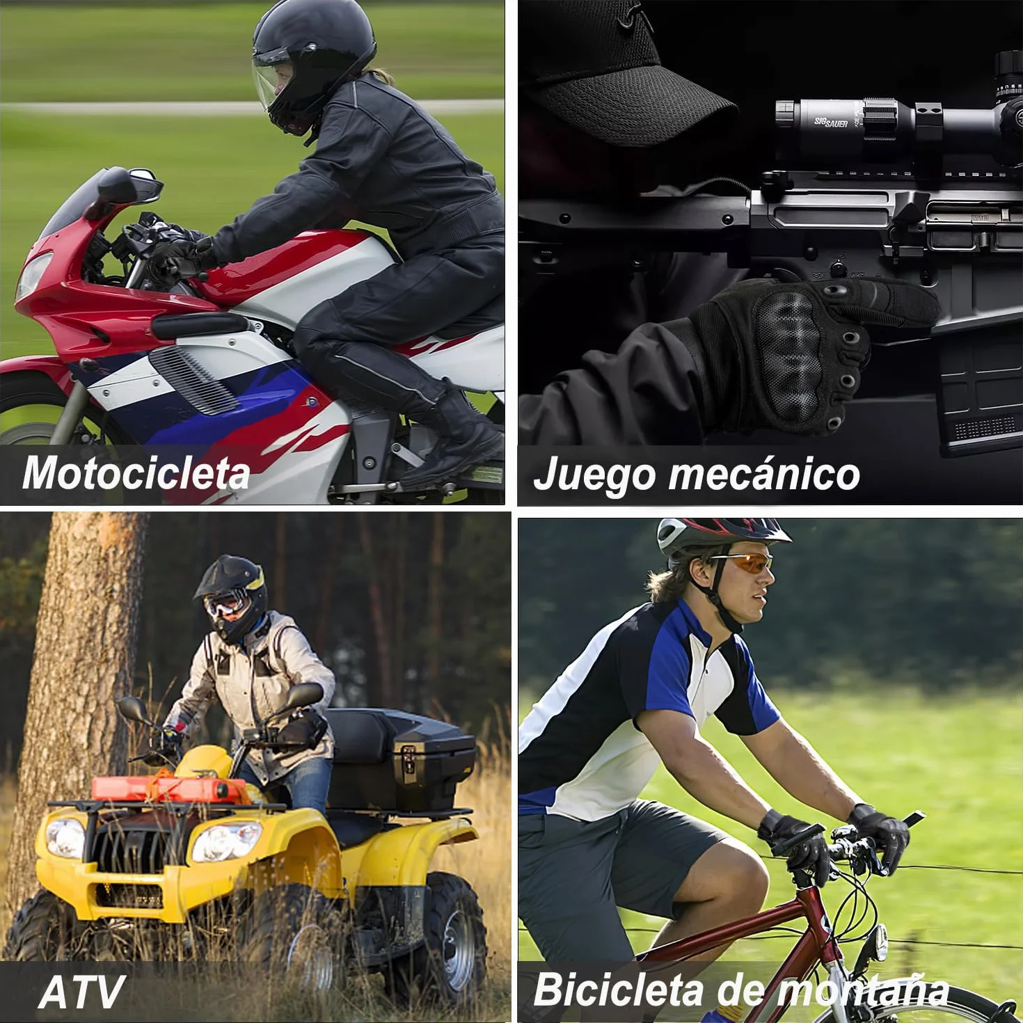 Guantes de Moto para Hombre, Guante de Verano para Pantalla Táctil con Nudillos Duros, Guantes Protectores para Airsoft Motocross Scooter Ciclomotores ATV Paitball Bicicleta de Montaña