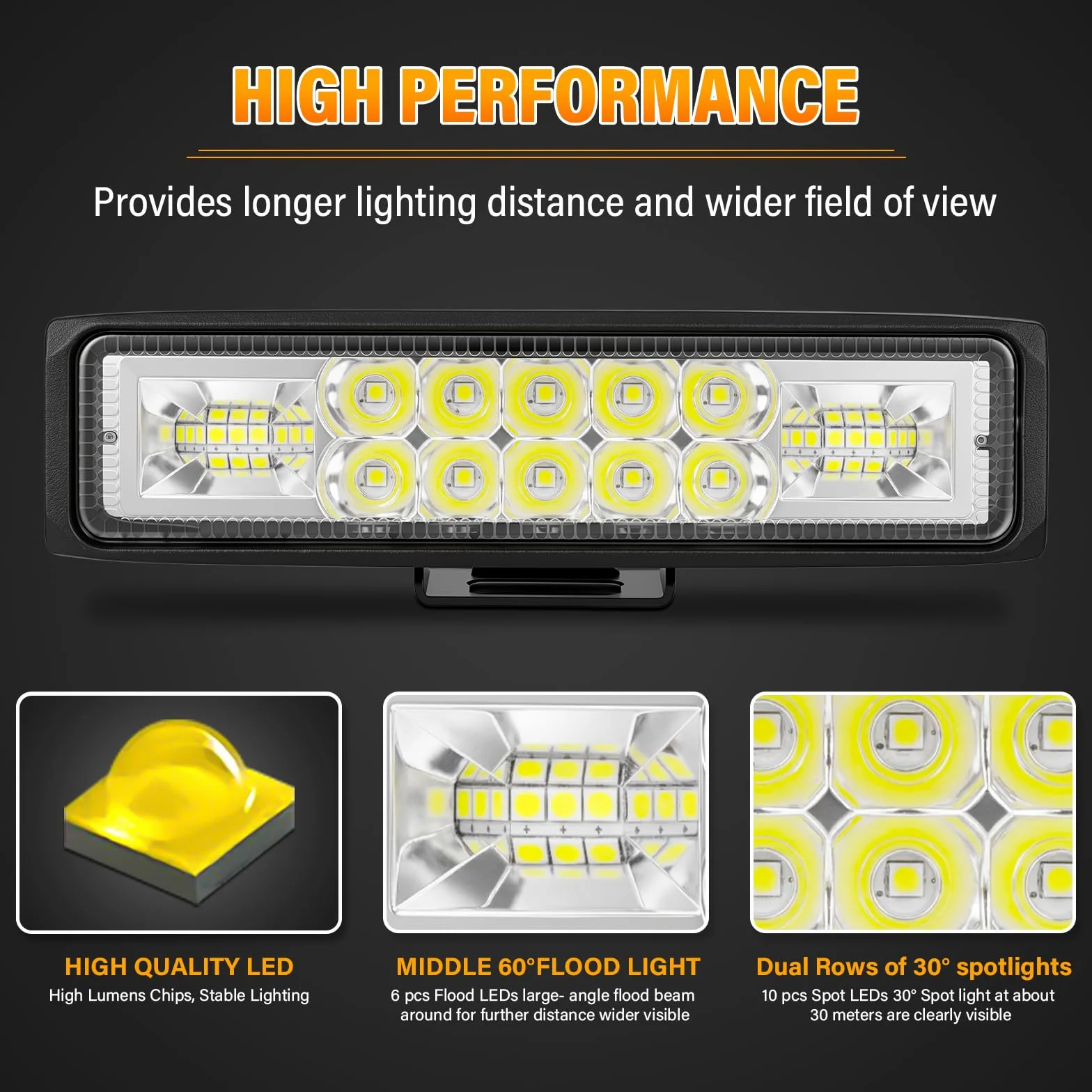 RIGIDON 4PCS 6 Pulgadas 15cm 24W Focos LED Tractor 12V 24V Impermeable Luz Antiniebla Barra LED Coche 4x4 Off-road ATV UTV SUV