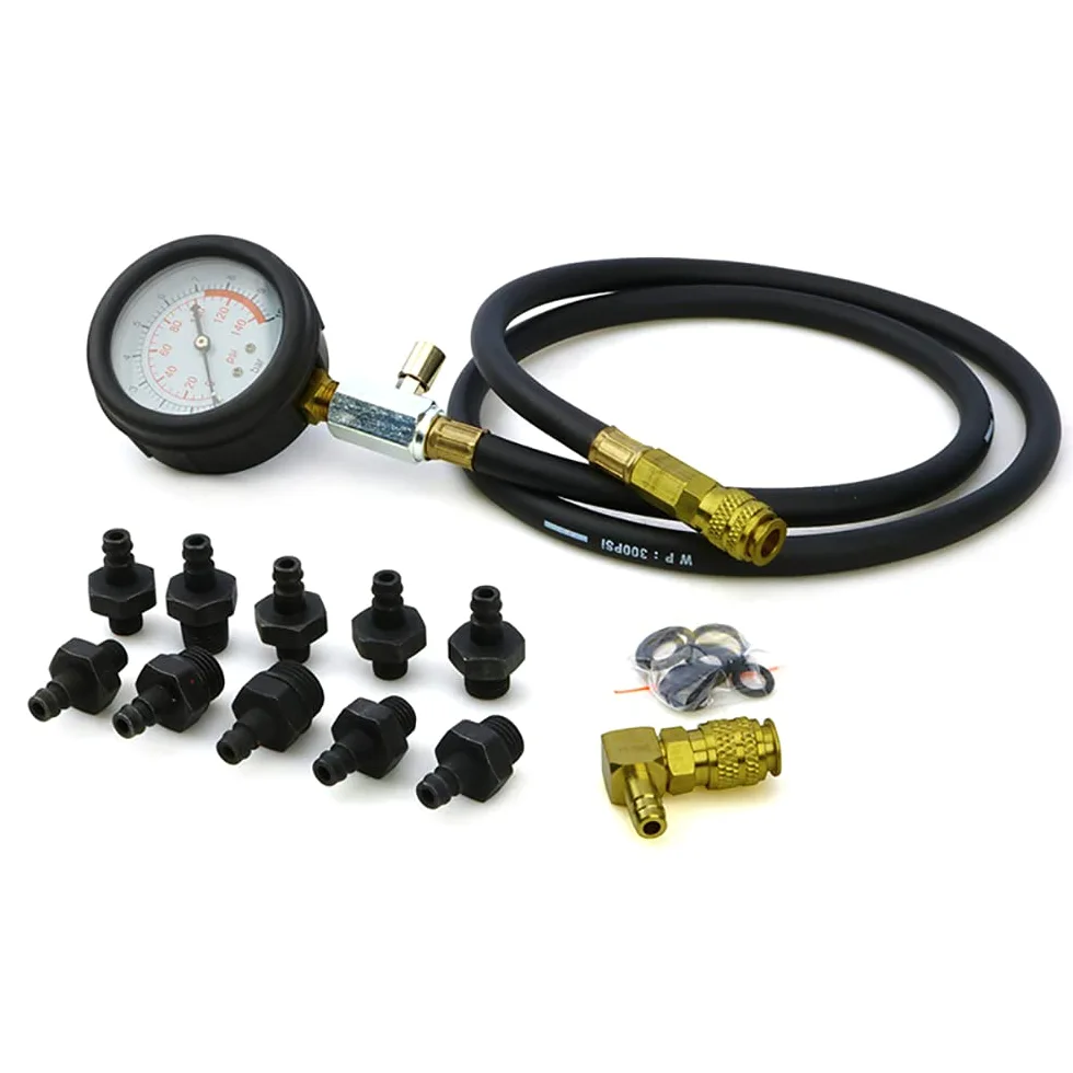 Juego de 13 comprobadores de presión de Aceite para Motor, medidor de presión de Aceite para reparación de automóviles, Herramientas de detección de Aceite de 0 a 140 PSI
