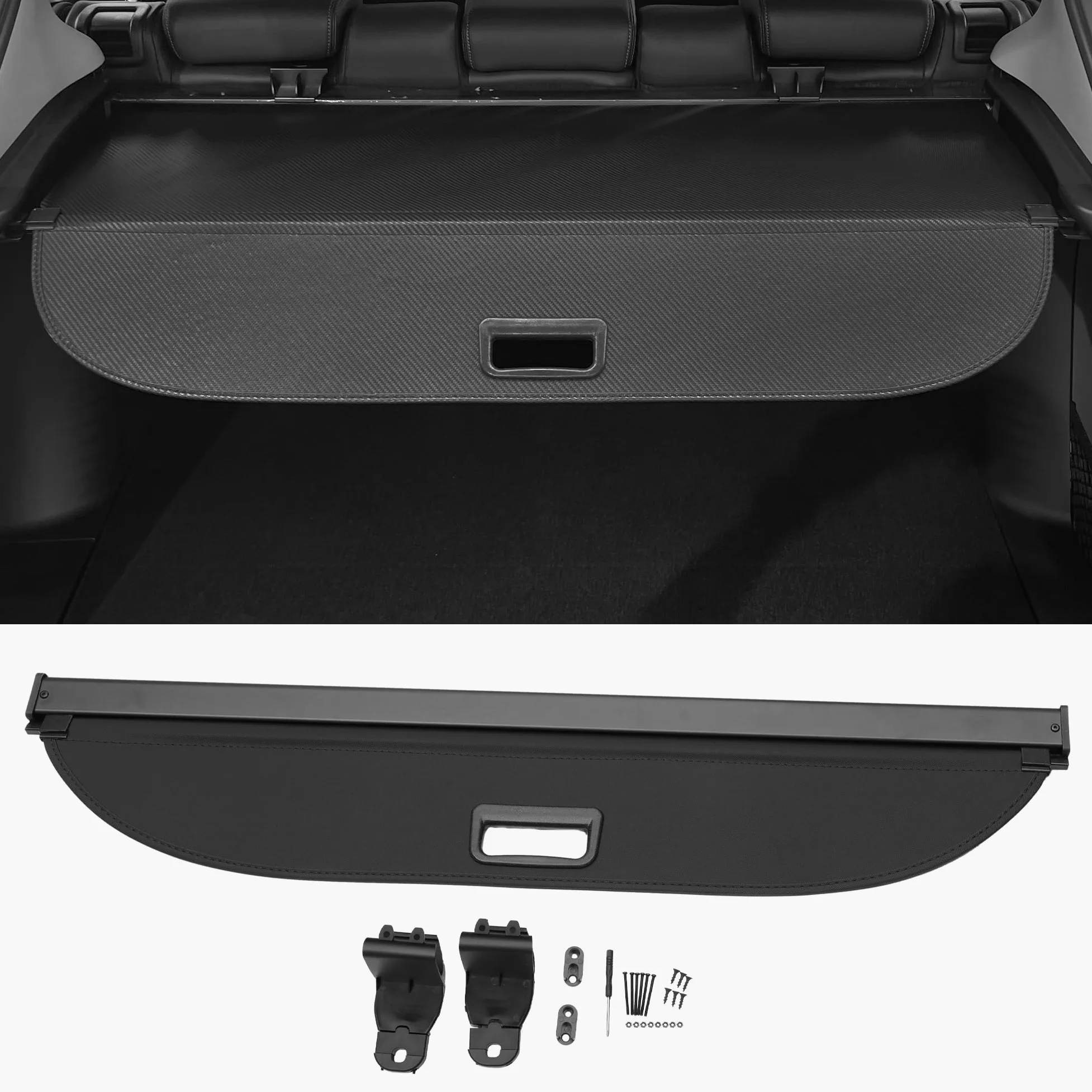 Motoforti Cubierta De Carga Retráctil Para Maletero Para BMW X1 F48 16-21 Estante De Equipaje De Maletero Trasero Protector De Seguridad De Equipaje Lona Con Accesorios Negro Brillante