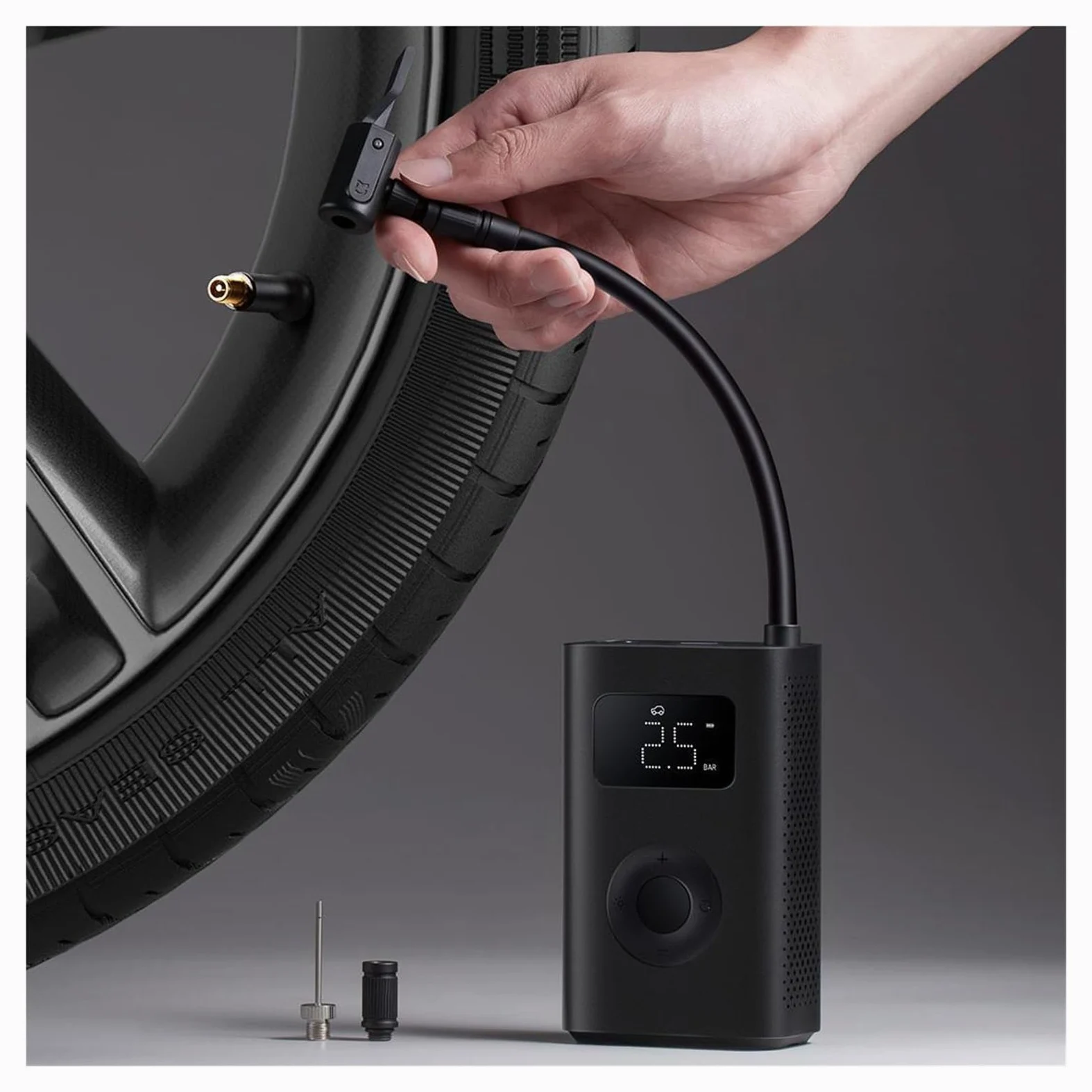 Bomba de Aire para Coche, Compresor De Aire Inflable Portátil 2000 MAh For Bicicleta, Coche, Motocicleta Y Balón para Motos