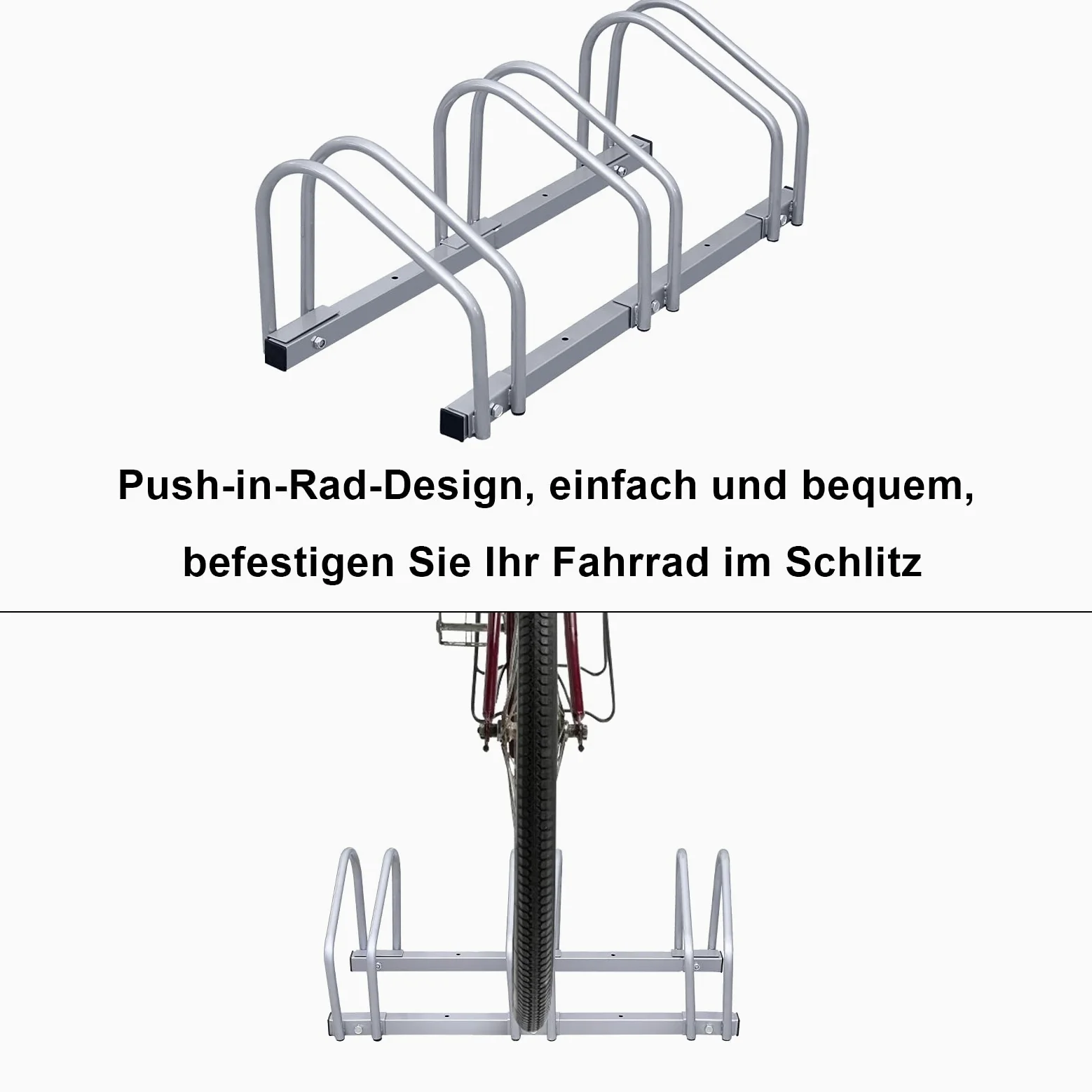 Portabicicletas Aparcamiento Portabicicletas | Soporte de rueda con soporte de pared | 3 estacionamientos para bicicletas | Adecuado para neumáticos de 35-55 mm | acero galvanizado 3 he
