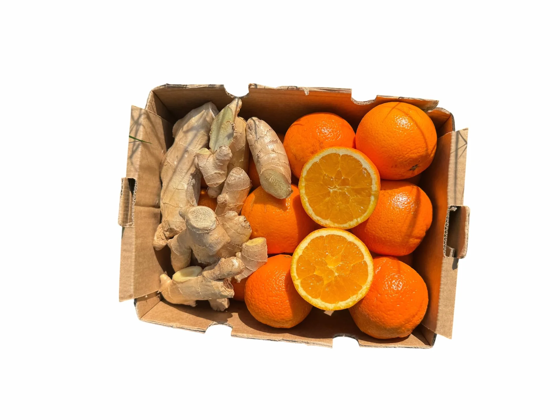 Vitalem Caja de Naranjas Frescas 3kg + Jengibre Fresco 500g Fruta Natural Ecológica