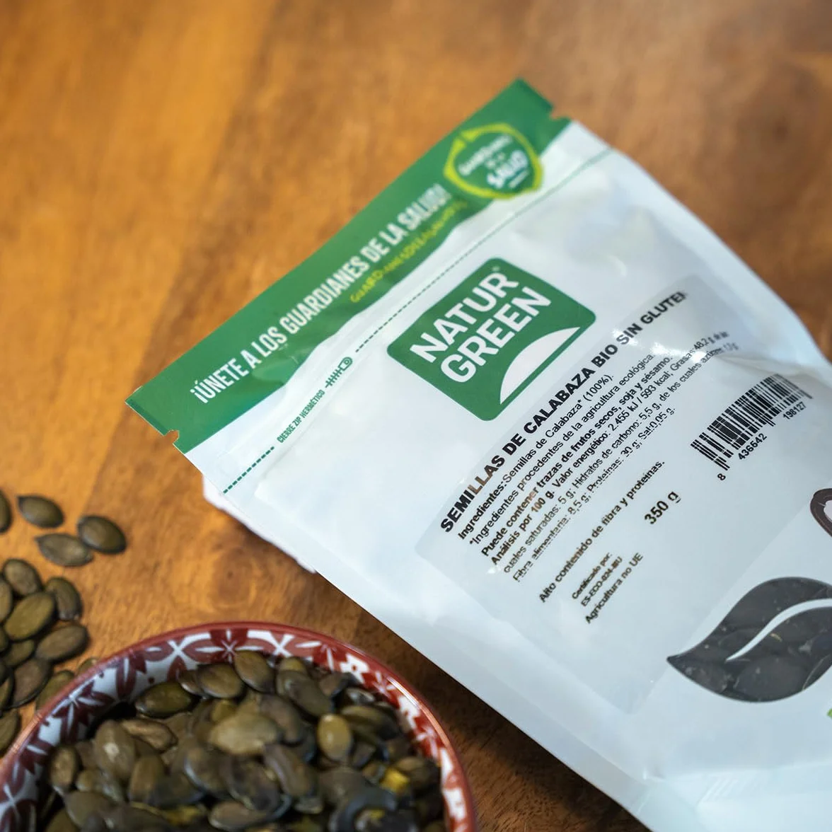 NaturGreen Semilla de Calabaza Bio 350 g Ecológico Sin Gluten Vegano