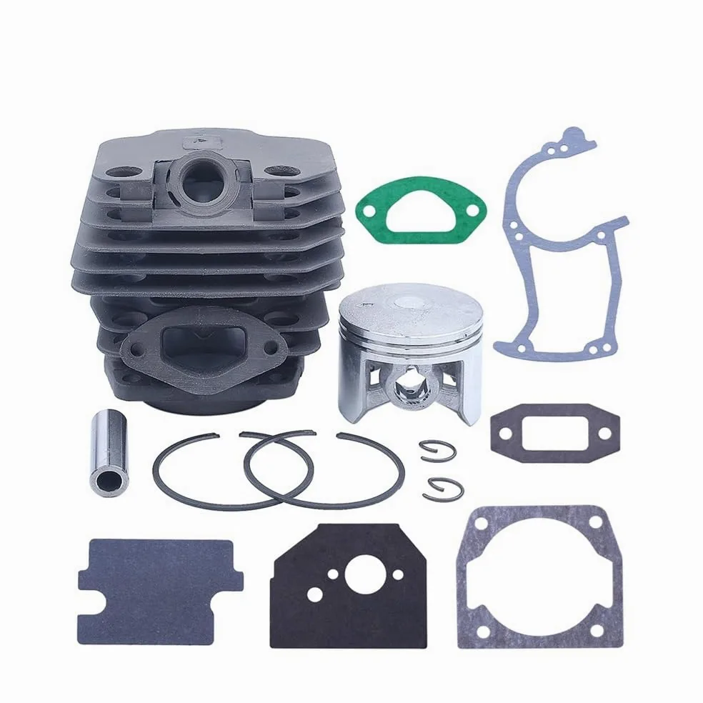 Kit de pistón de Cilindro de 45 mm, Juego de Juntas de carburador, Apto for motosierras de Gasolina de 45 CC, 52 CC y 58 CC.