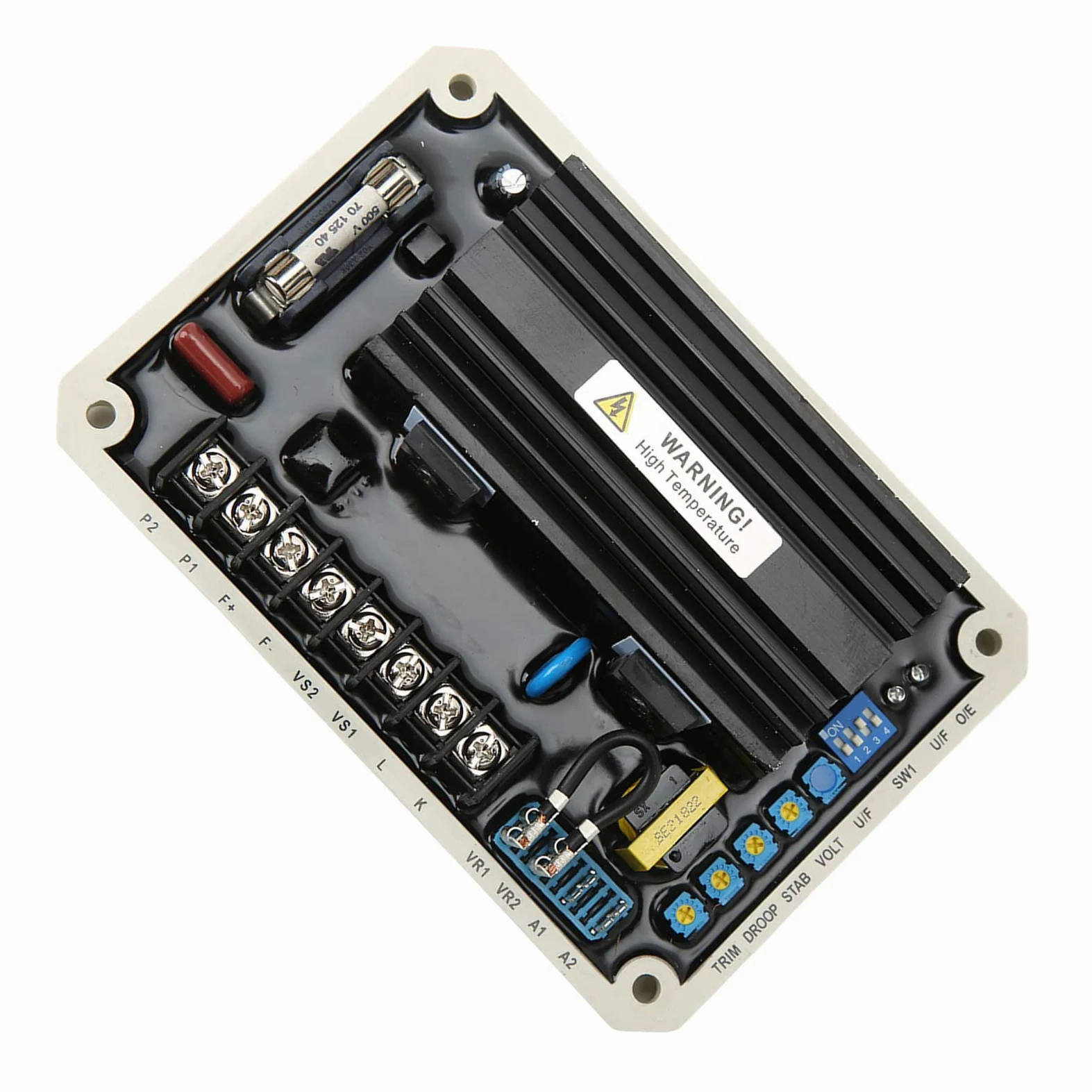 Omabeta Regulador de Voltaje del Generador sin Escobillas Control Estable para Generador Diésel AVR 170-510V Material ABS