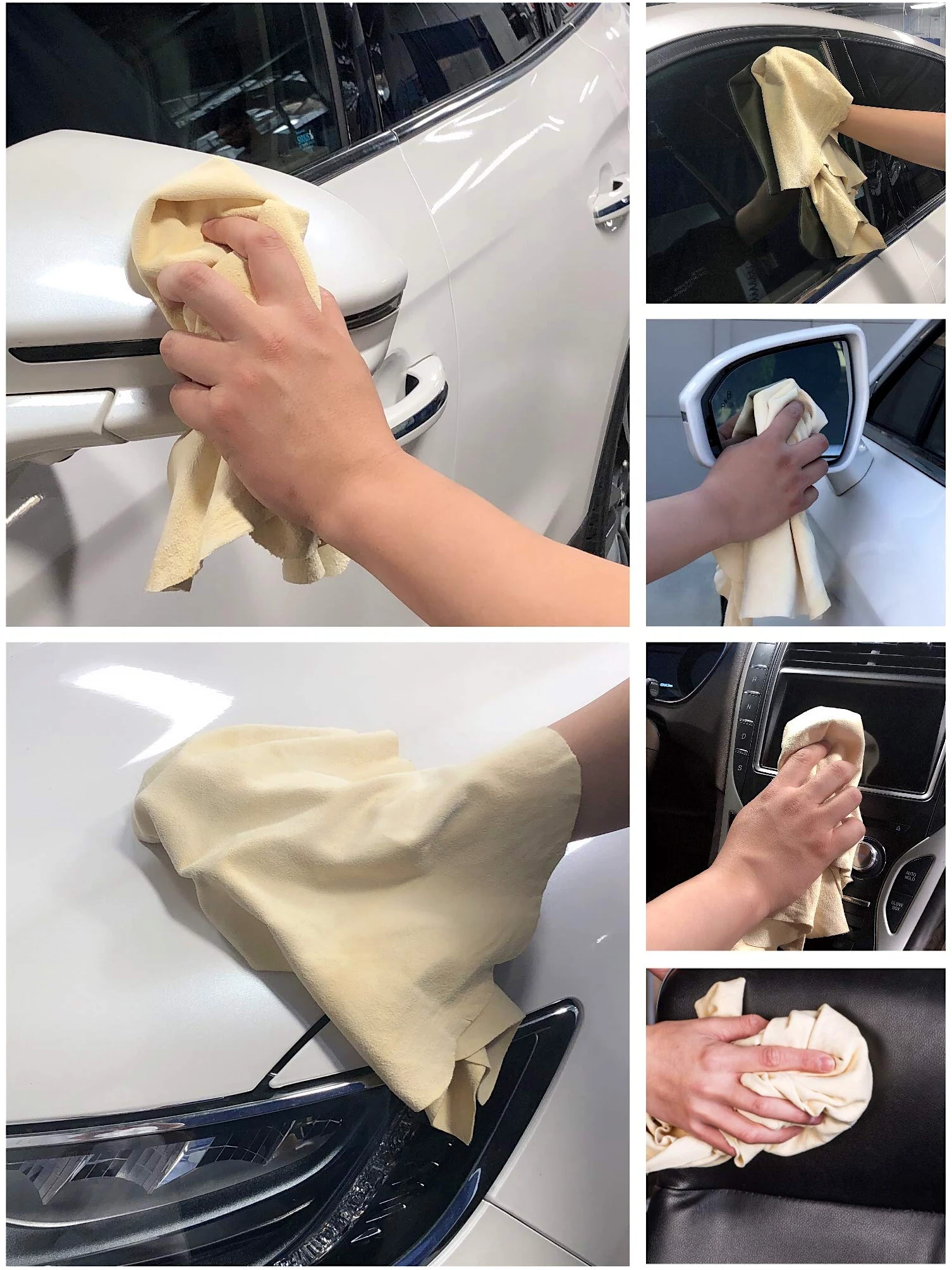 SHEEPSKIN ELITE Toalla de secado de gamuza para el coche, de piel auténtica, superabsorbente, de secado rápido, accesorio de gamuza natural para lavar el coche (5 pies cuadrados)
