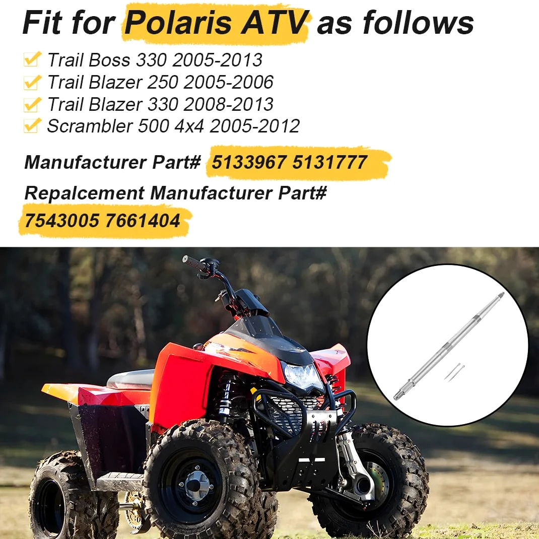 Eje trasero apto para Polaris Trail Blazer 250 330 Trail Boss 330 Scrambler 500 4x4 2005-2013 OEM 5133967