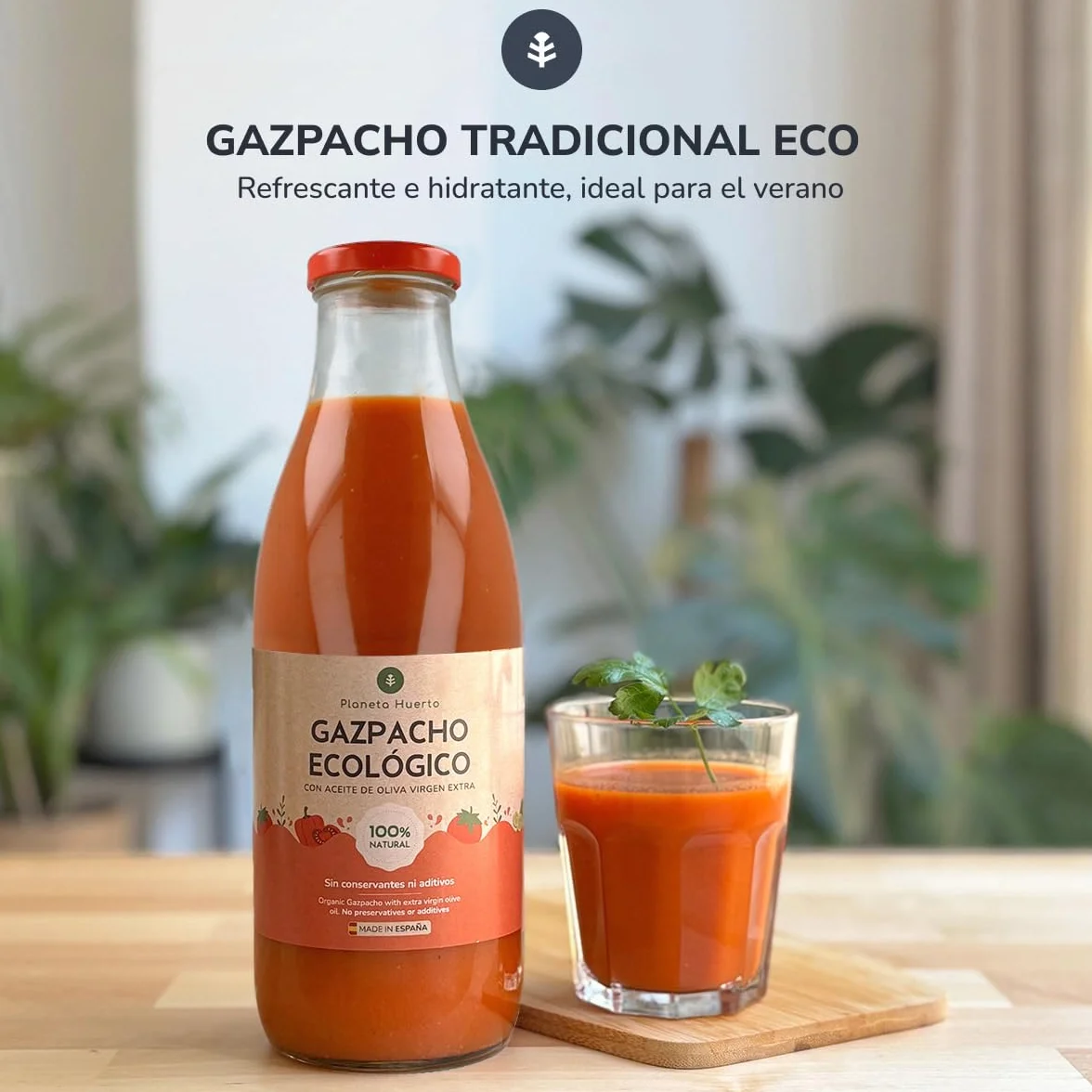 Pack 3x Gazpacho Tradicional Ecológico 1L – Gazpacho andaluz con AOVE, bajo en calorías