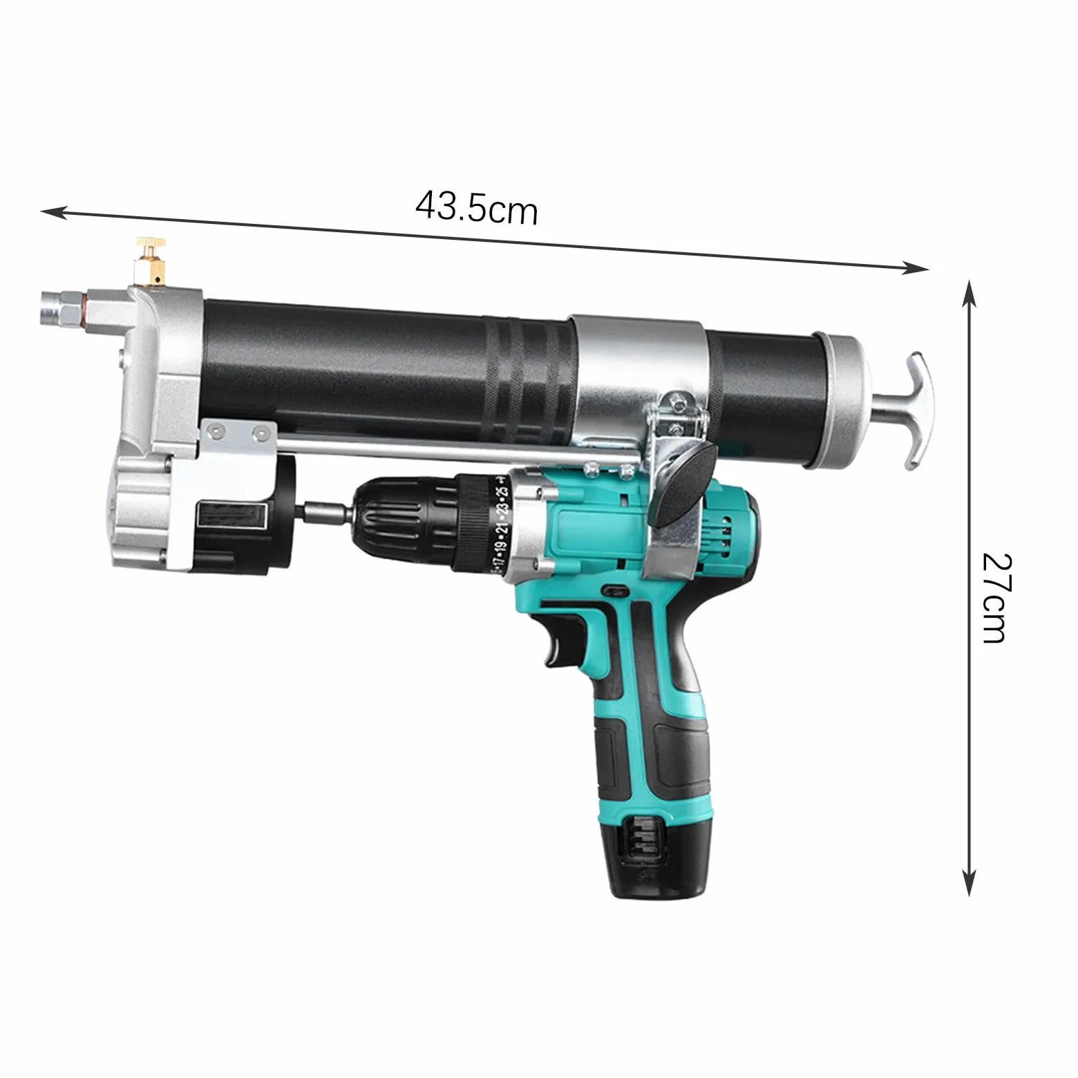 Pistola de engrase eléctrica, conexión de Boquilla de Grasa, engrasadora eléctrica inalámbrica de Alta presión, Compatible con Todo Tipo de taladros manuales.