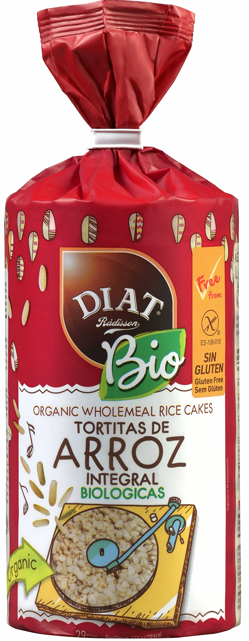 DIAT Radisson Tortitas de Arroz Sin Gluten BIO Integral Inflado Ligero Digestivo Vegano