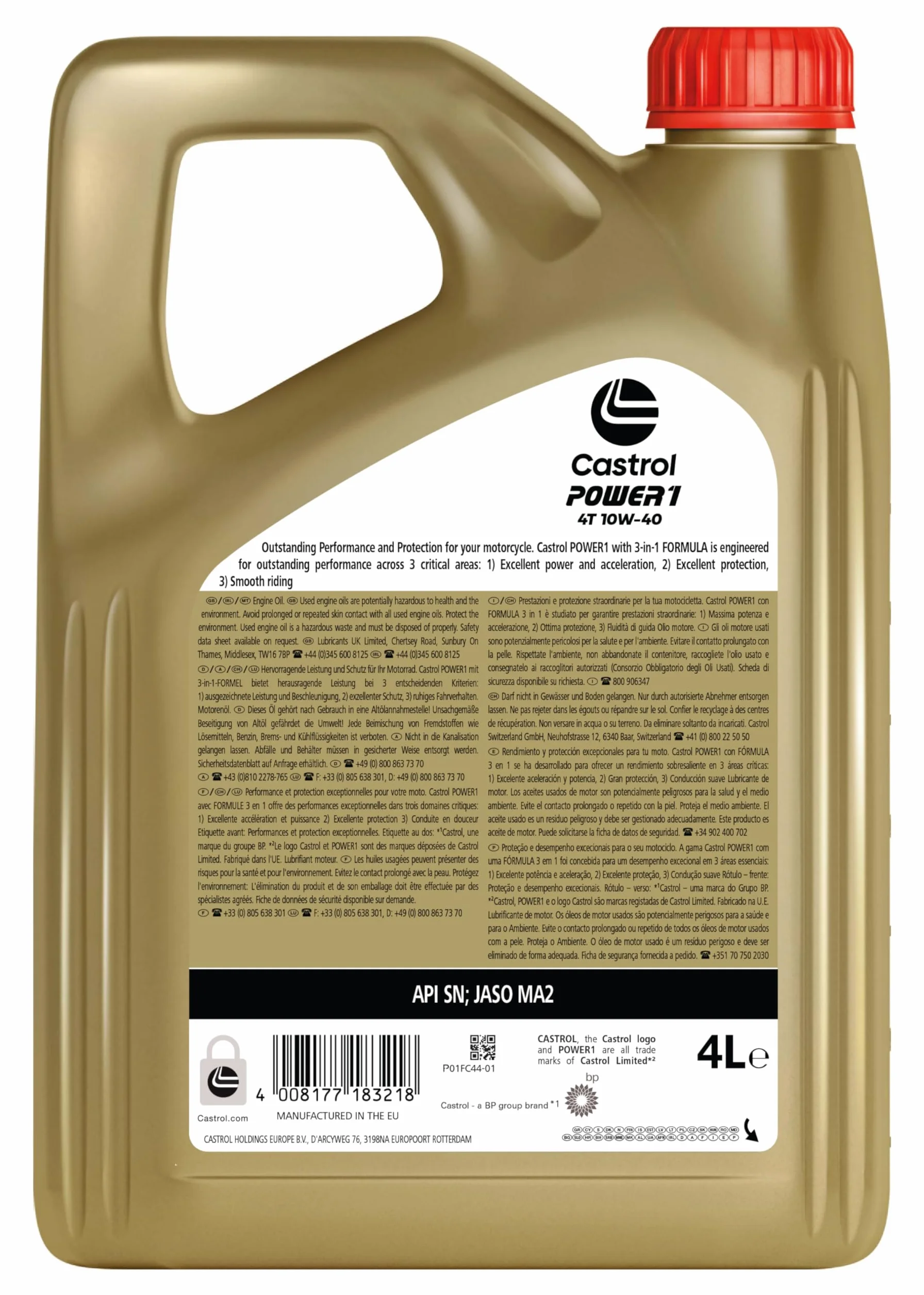 Castrol POWER1 4T 10W-40 Aceite de Moto 4L