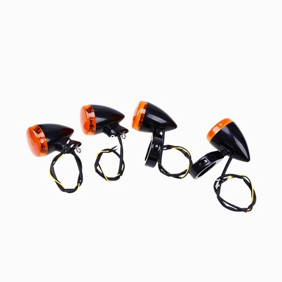 Intermitentes para Moto, 4 Uds LED Motocicleta Señal De Giro Indicador Intermitente Luz Scooter Intermitente Lámpara Se Adapta A La Mayoría De Motos para H&Arley