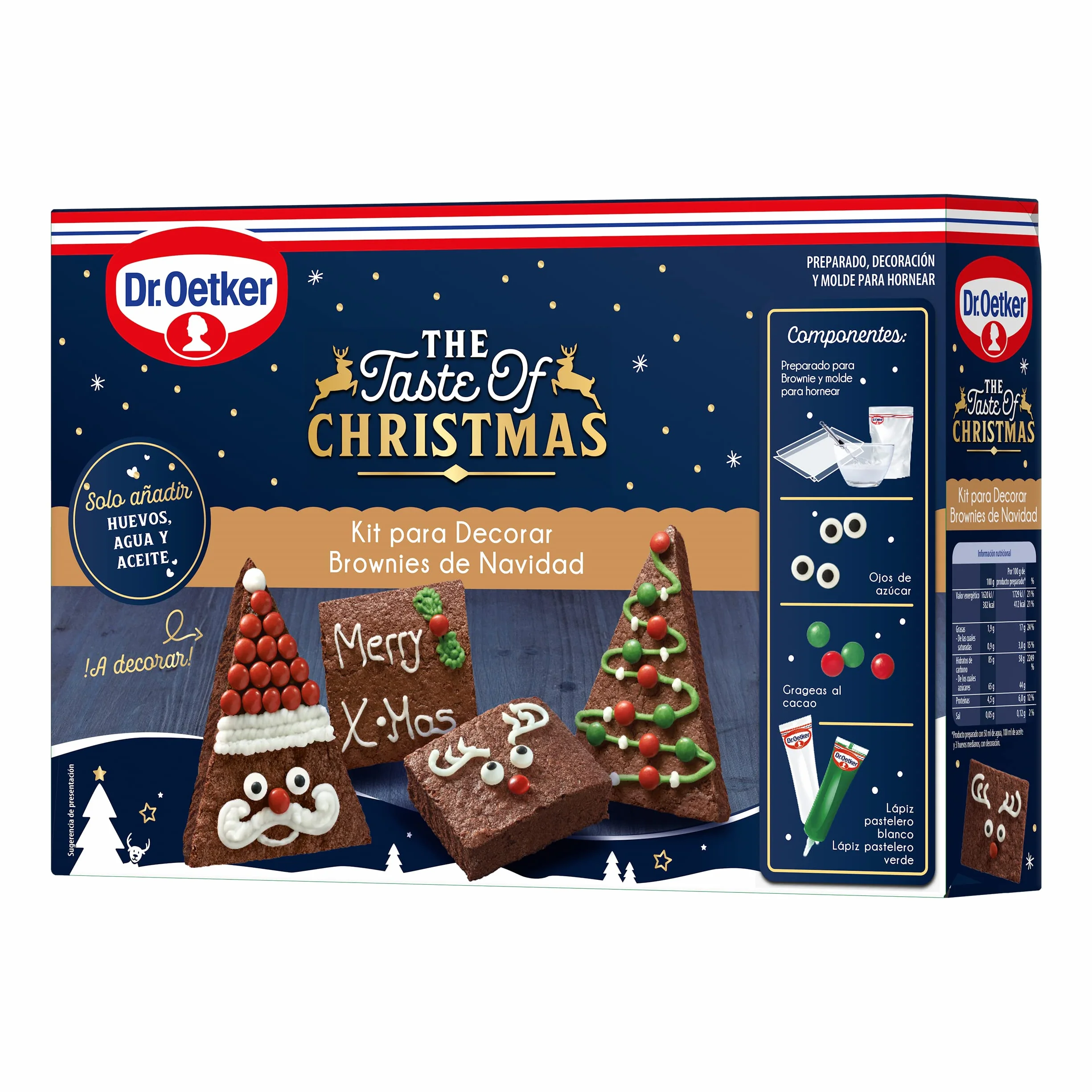 DR. OETKER Kit Brownies Navidad 513 g Intenso Sabor a Chocolate