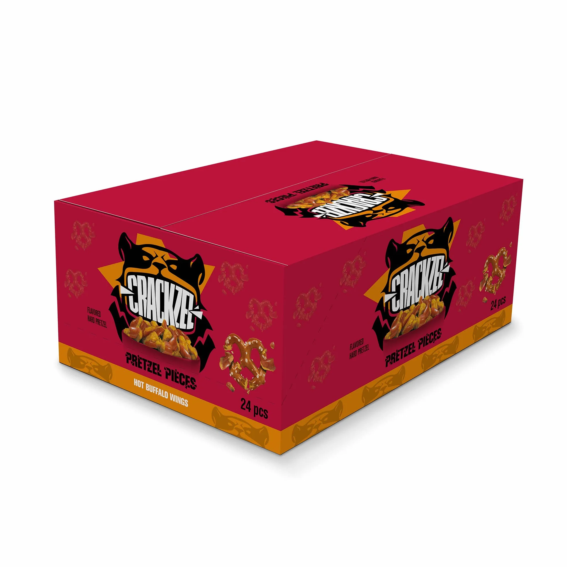 Crackzel Hot Buffalo Wings Pretzel Pieces 24 x 85 gr Picantes