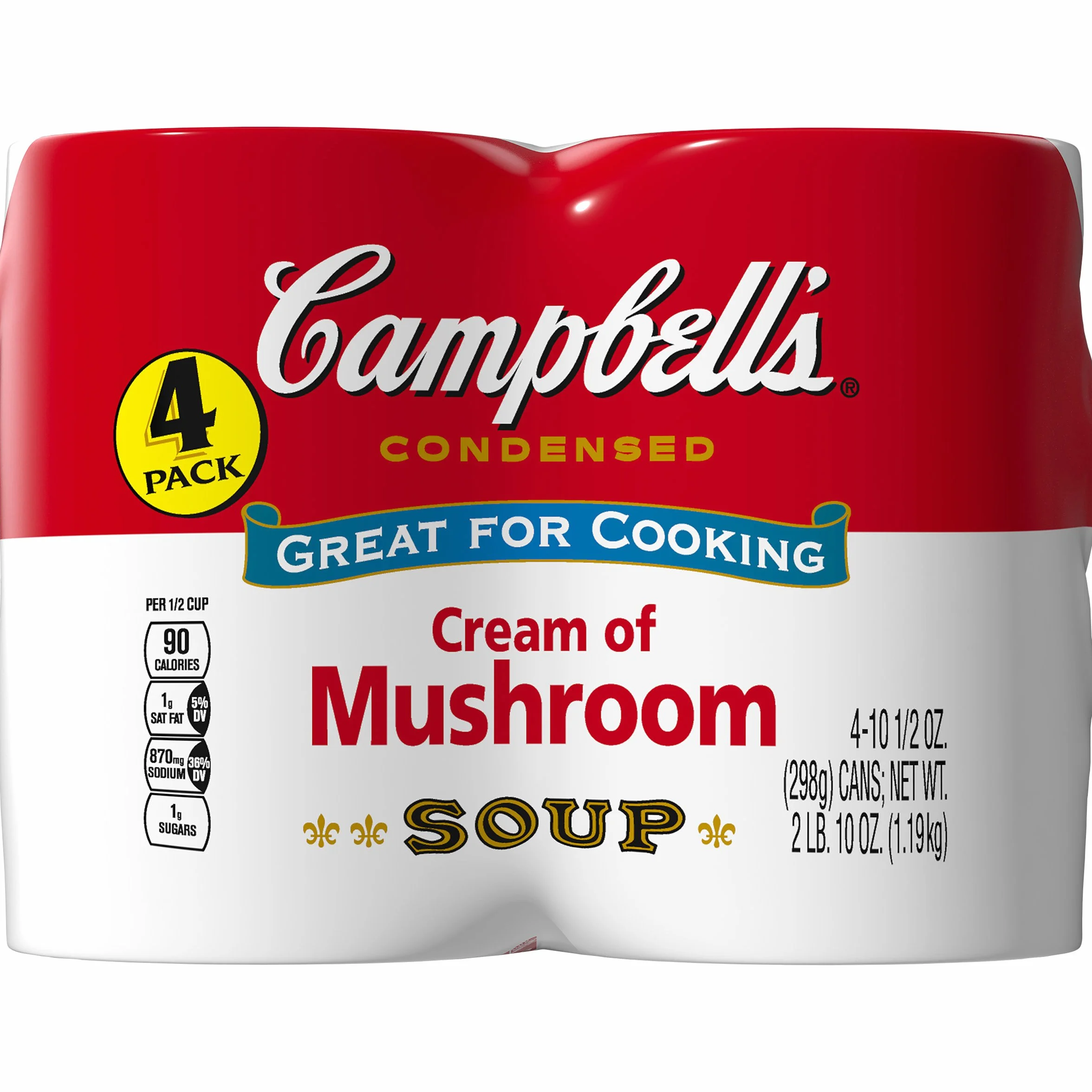 Campbell's Cream of Mushroom Condensed Soup 10.5 oz Pack of 4
