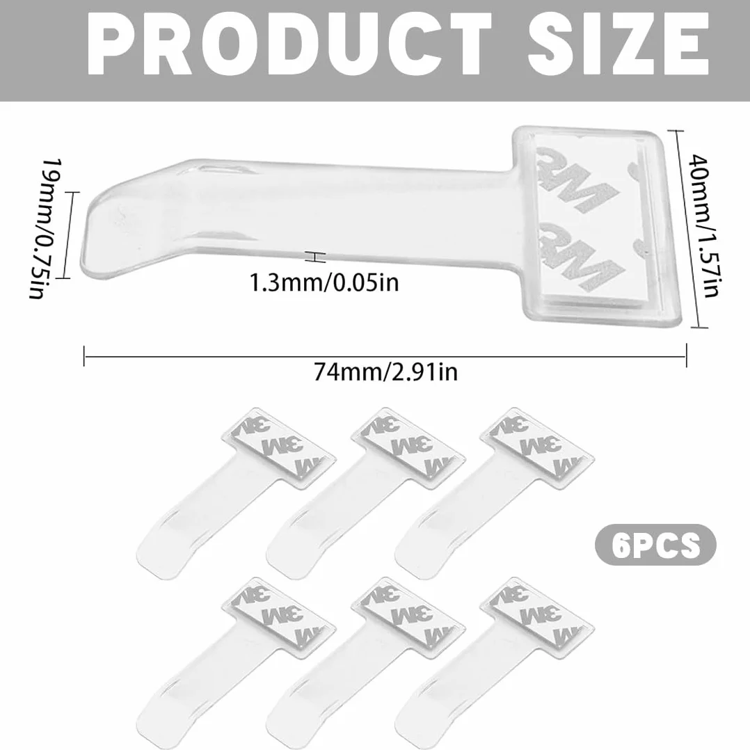 6 Soportes Transparentes Para Coche, Estacionamiento, Tarjetero Con Adhesivo Para Parabrisas, Clip Independiente Para Documentos, Soporte Para Boletos De Parabrisas De Coche (Transparente)