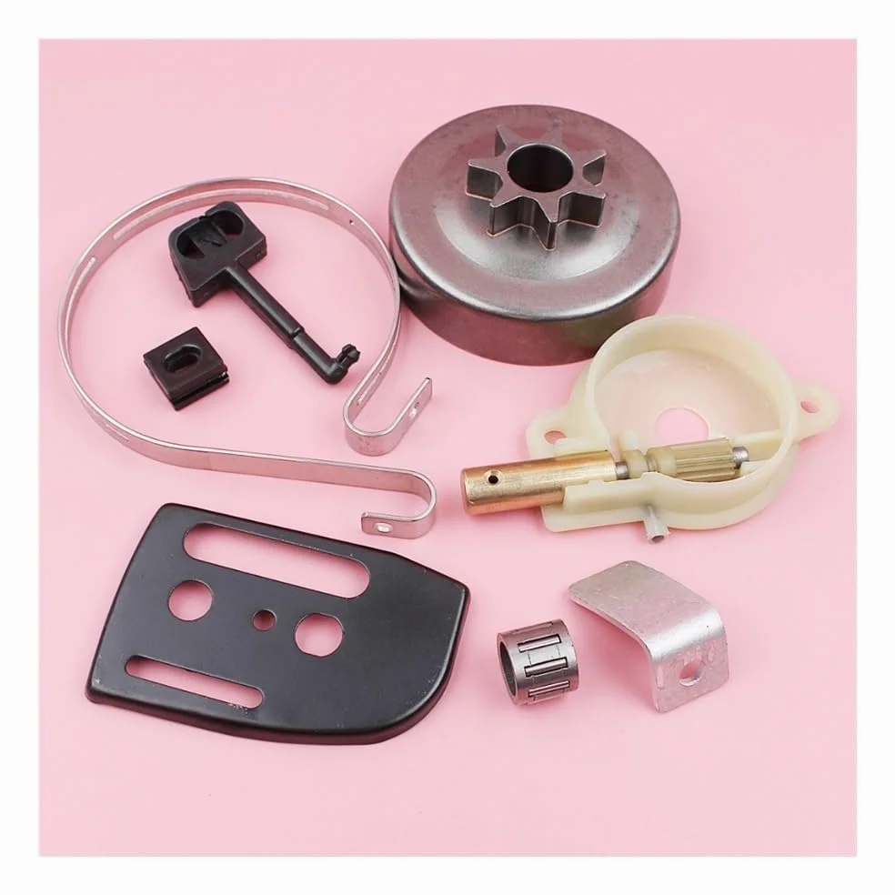 Bomba de aceite for motosierra de 325" y 7 dientes, compatible con modelos 142, 141, 137, 136, 41 y 36. Incluye retenedor de cadena, banda de freno, placa de barra y varilla de estrangulación.