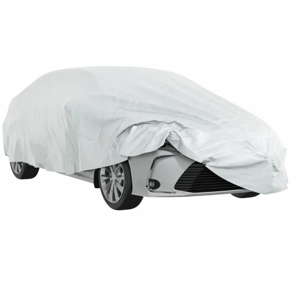Mangloder - Funda de coche para sedán XXL con correa de hebilla, color plateado, protección completa, resistente a la intemperie, resistente a los rayos UV, protección contra el polvo, protección