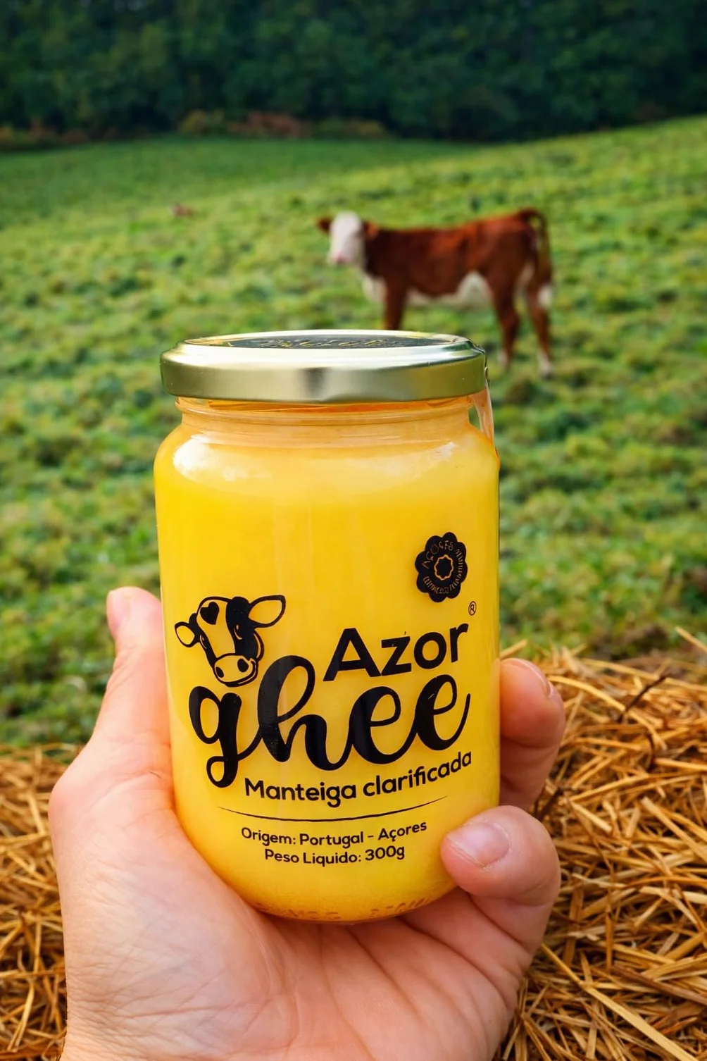 AzorGhee Ghee Premium Artesanal de las Azores 300 gr Mantequilla Clarificada 100% Natural Sin Lactosa Sin Caseína Sin Aditivos