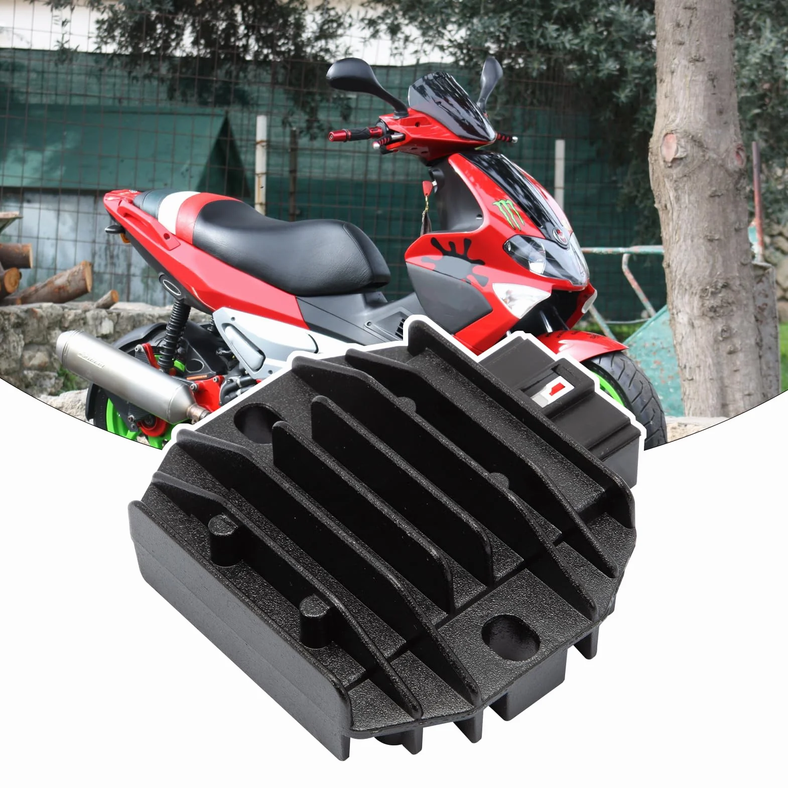 Regulador Corriente Moto compatible con SR50 Moijto Runner NRG Vespa Skipper Majesty SH640D-12 Rectificador regulador
