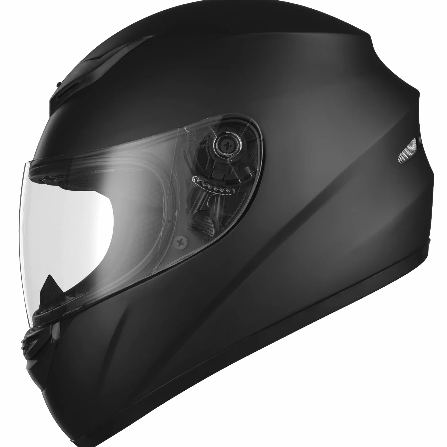 Favoto Casco de Moto Integral – Hombre y Mujer, Certificación ECE, Transpirable y Cómodo, con Visera Transparente Antirrayas y Cierre de Trinquete, para Motocicletas, Negro, L (59-60cm)