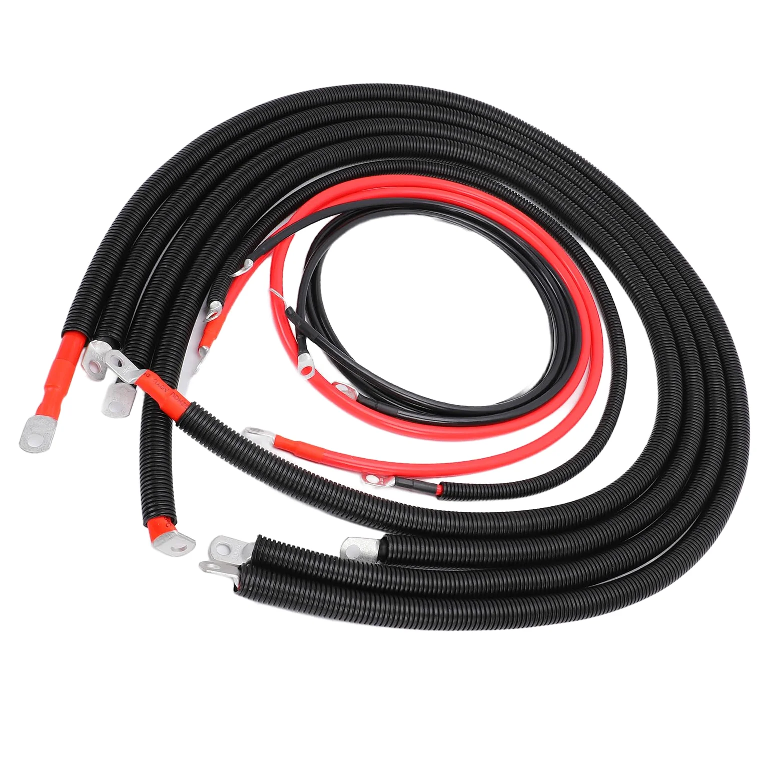 KIMISS Kit de Cables de Batería, Kit de Reemplazo de Cables de Batería de Pvc de Cobre, Compatible con de Arranque Positivos y Negativos