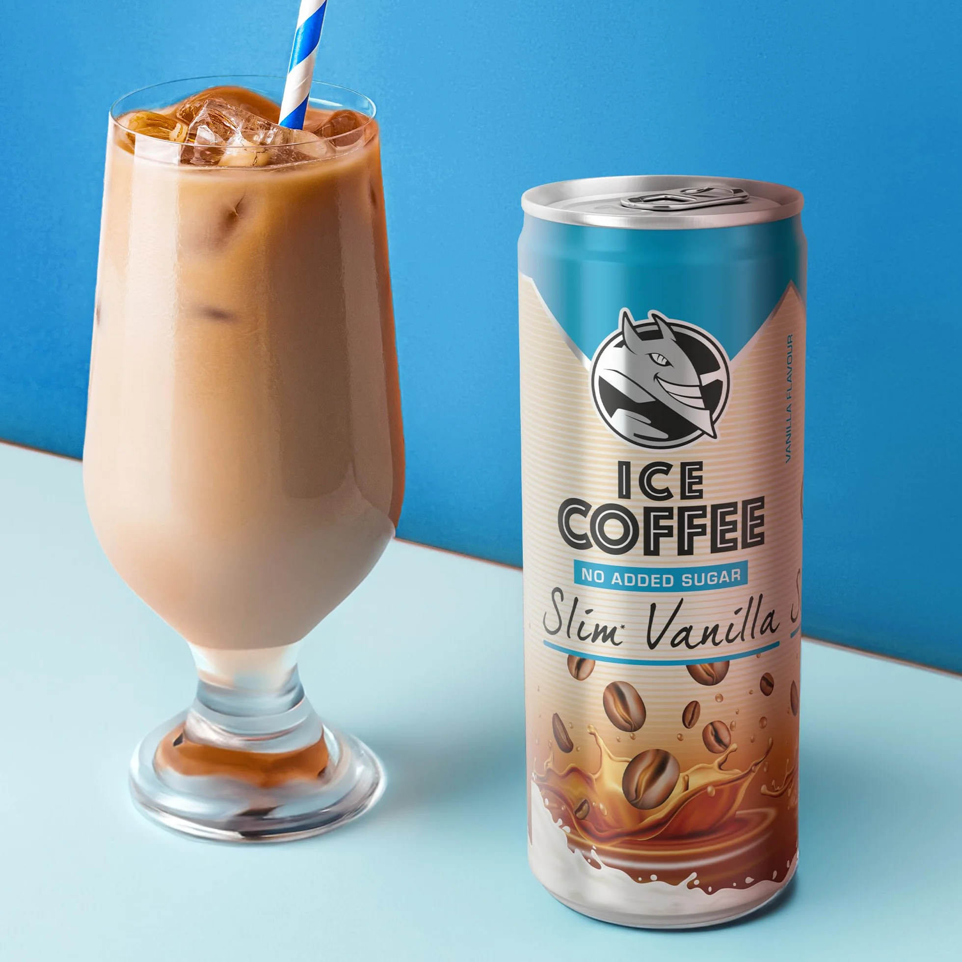 HELL Ice Coffee Slim Vanilla Latte 24x250ml Cafeina 40mg/100ml Cafe Arabica Robusta