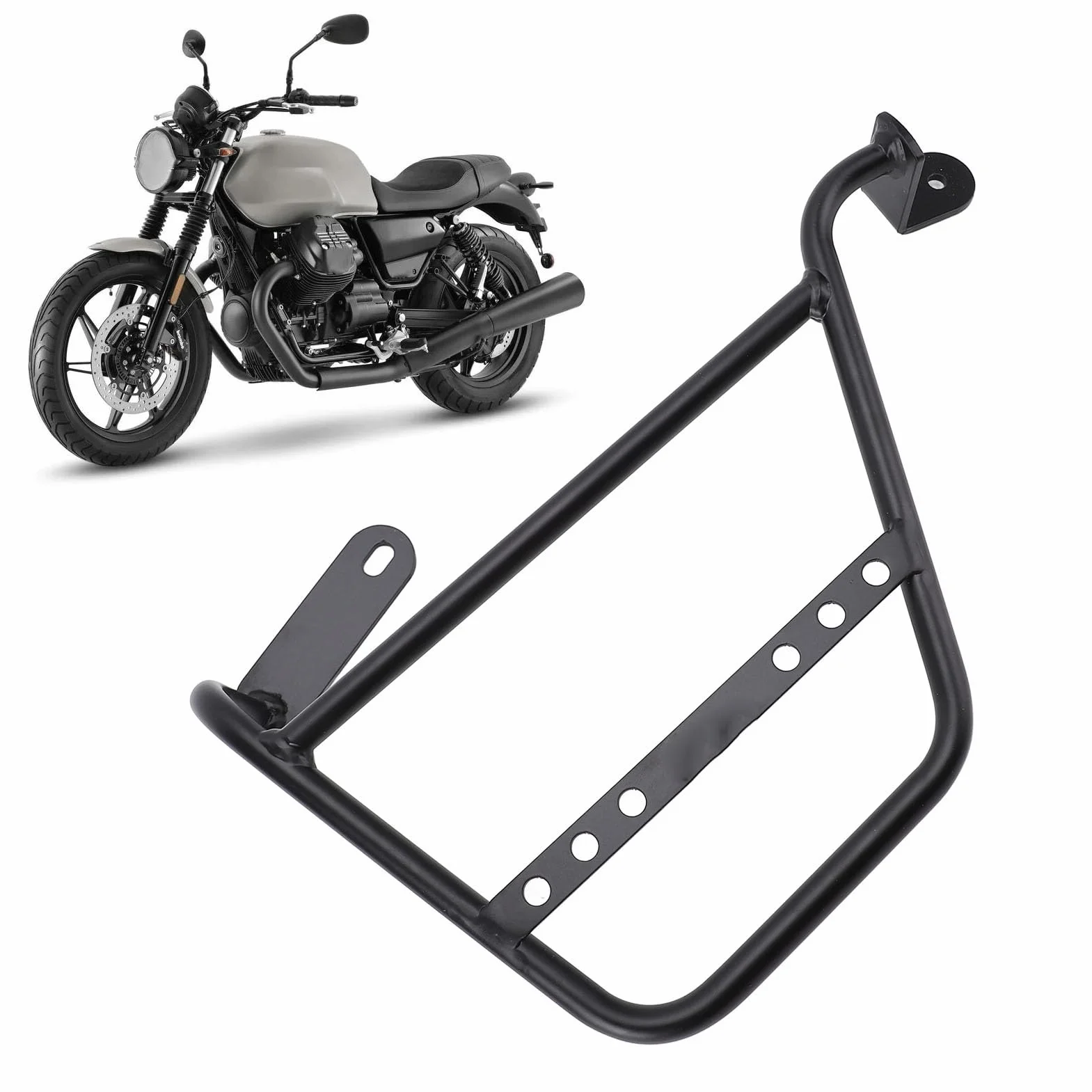 Pastel de Equipaje Lateral de la Motocicleta: Soporte de Soporte de Tubo de Hierro de 12 Mm Fuerte para V7 Stone Special, Classic Trofeo y (Derecha: MV834 BBZJ)