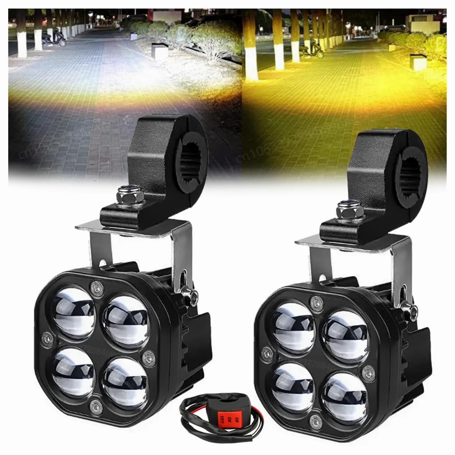 Motocicleta Antiniebla Focos para Motocicleta, Faros Auxiliares LED para Motocicleta, 200 W, 40 000 LM, Accesorios para Lámparas, Faros Modificados