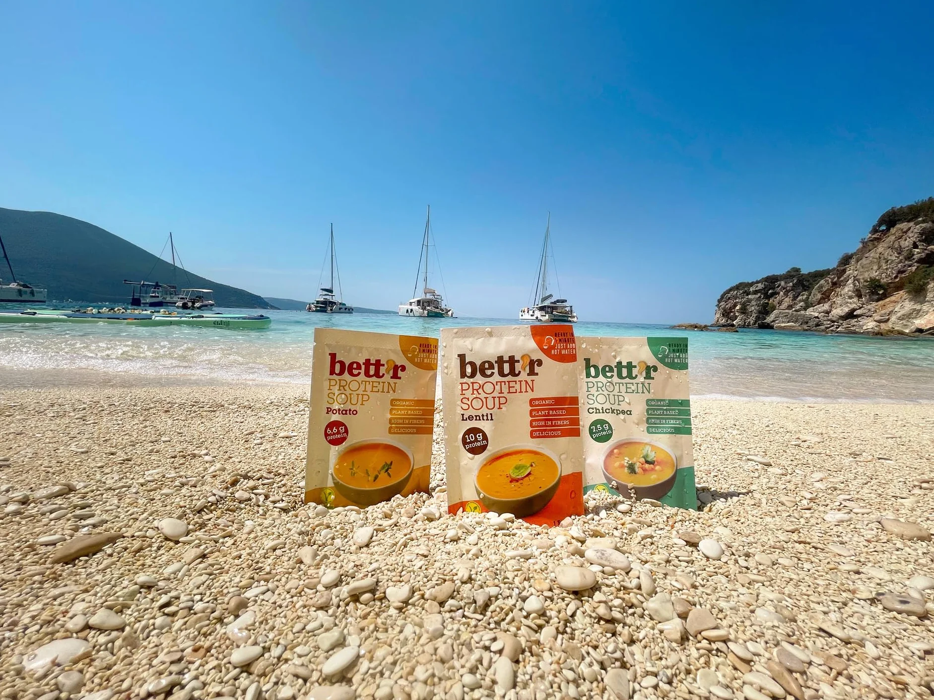 Bett’r BIO Sopa de Proteína con Lentejas Rojas 100% Orgánica Vegana sin Gluten 16 x 30 g