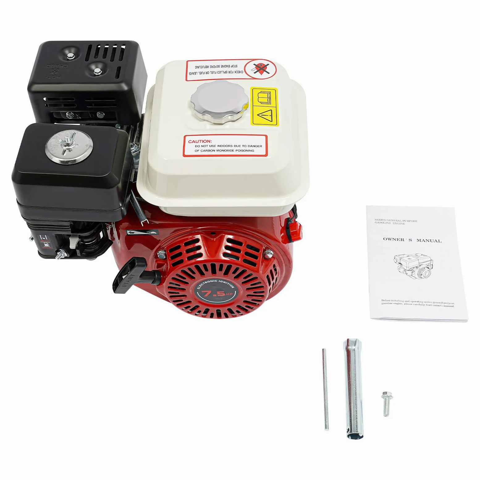 Motor de gas motor de gasolina de cuatro tiempos, 212 cc, 7,5 CV, 4 tiempos, OHV, refrigerado por aire, 20 mm, cigüeñal, 3600 rpm, para bomba de agua, generador, cortacésped para maquinaria de