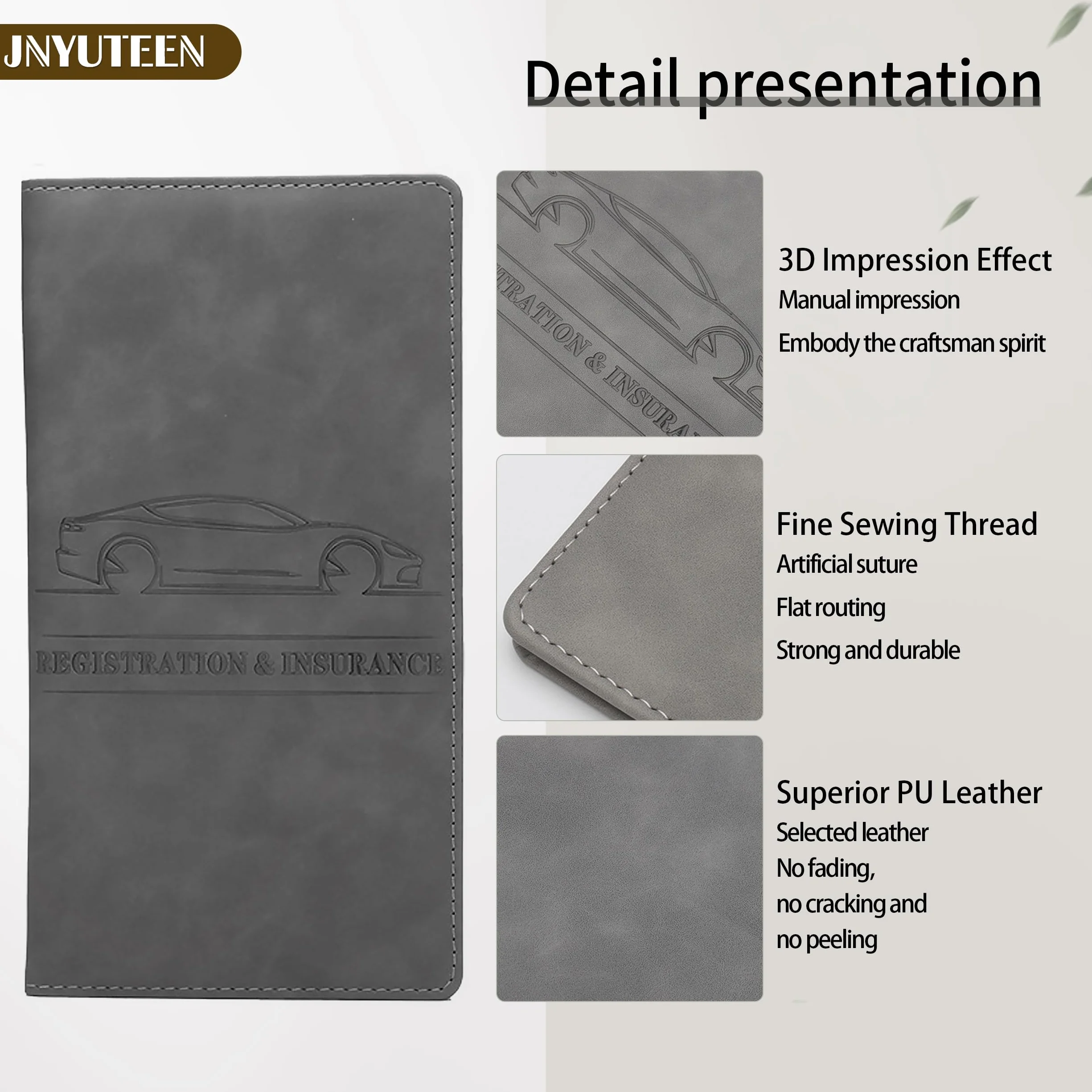 Cartera para Documentos Coche, Cartera Organizadora De Guantera De Cuero PU, Carpeta Documentos Coche Porta Documentos para Viaje Accesorios de Coche para Tarjetas Licencia de Conducir