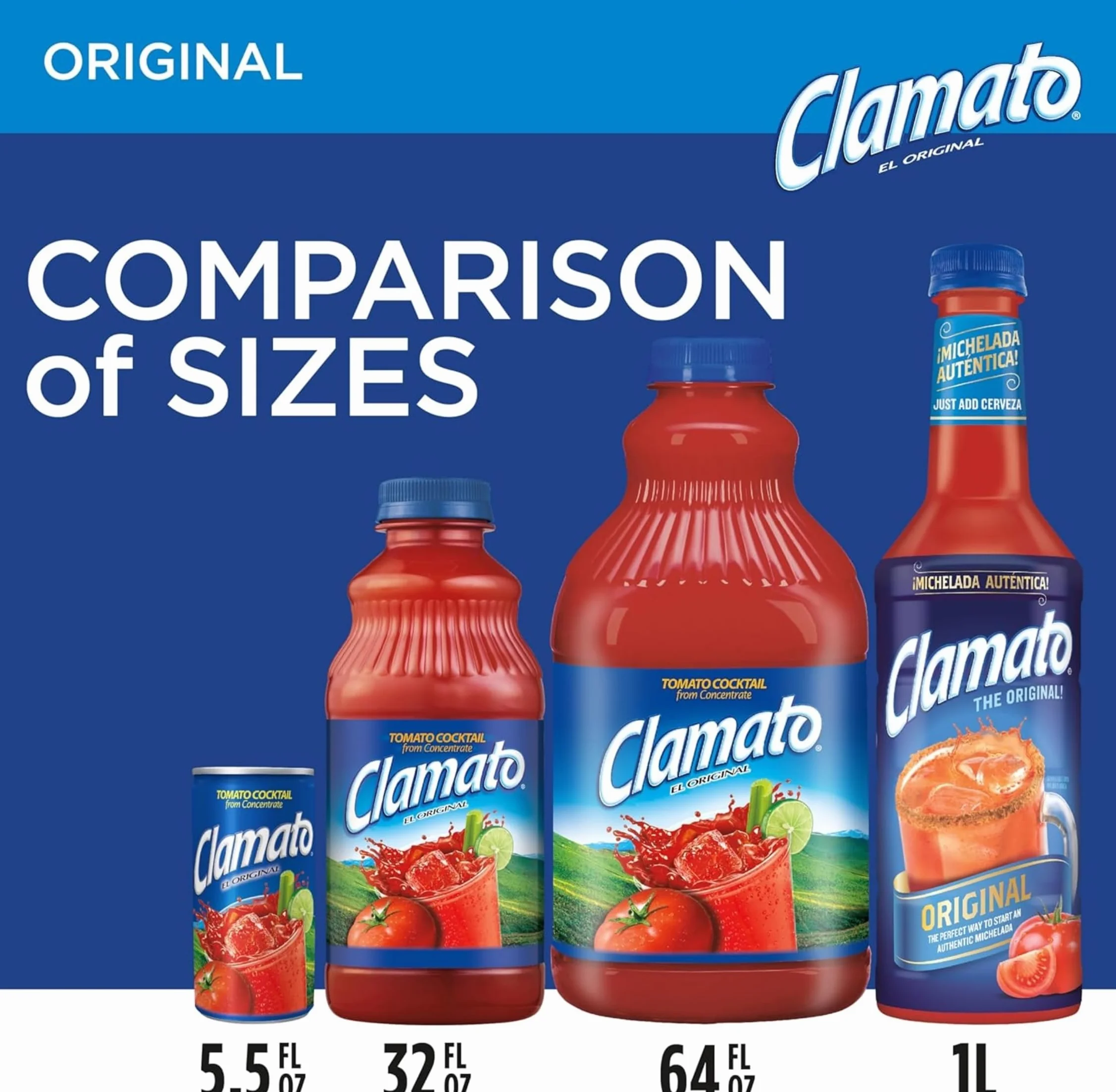 Clamato Original 946 ml Salsa de Tomate con Almeja para Micheladas, Ceviches y Cócteles Pack 3 x 946ml