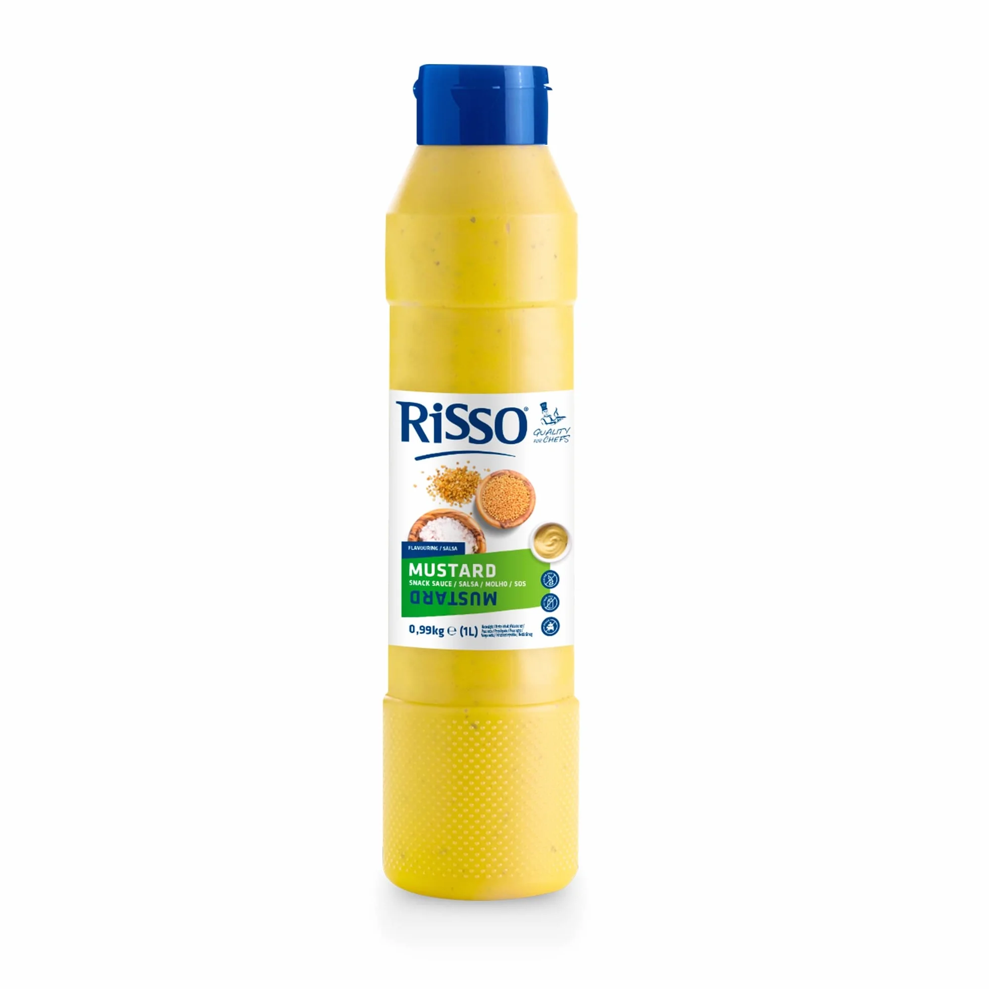 Risso Mostaza Salsa a Base de Semillas de Mostaza Bote 1 L Vegano Sin Gluten