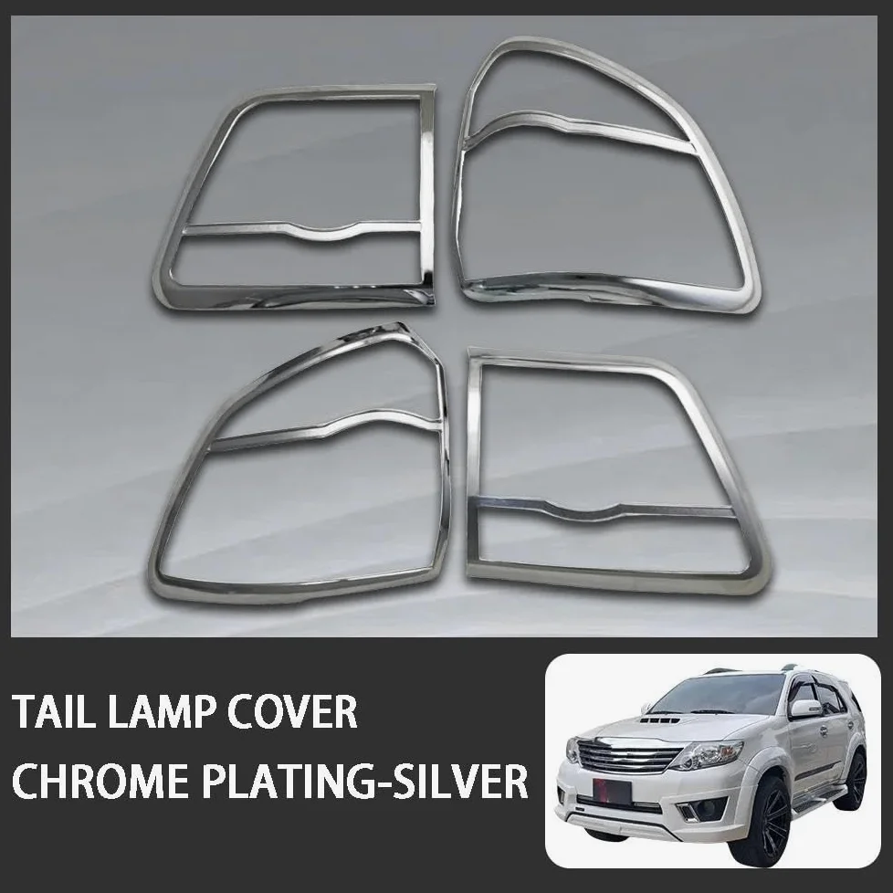 Luz Accesorio Cubierta De Luz Trasera Coche Plateada Abs Embellecedora Para Toyota Para Fortuner 2012-2015 Decoración Exterior Cubierta Protectora
