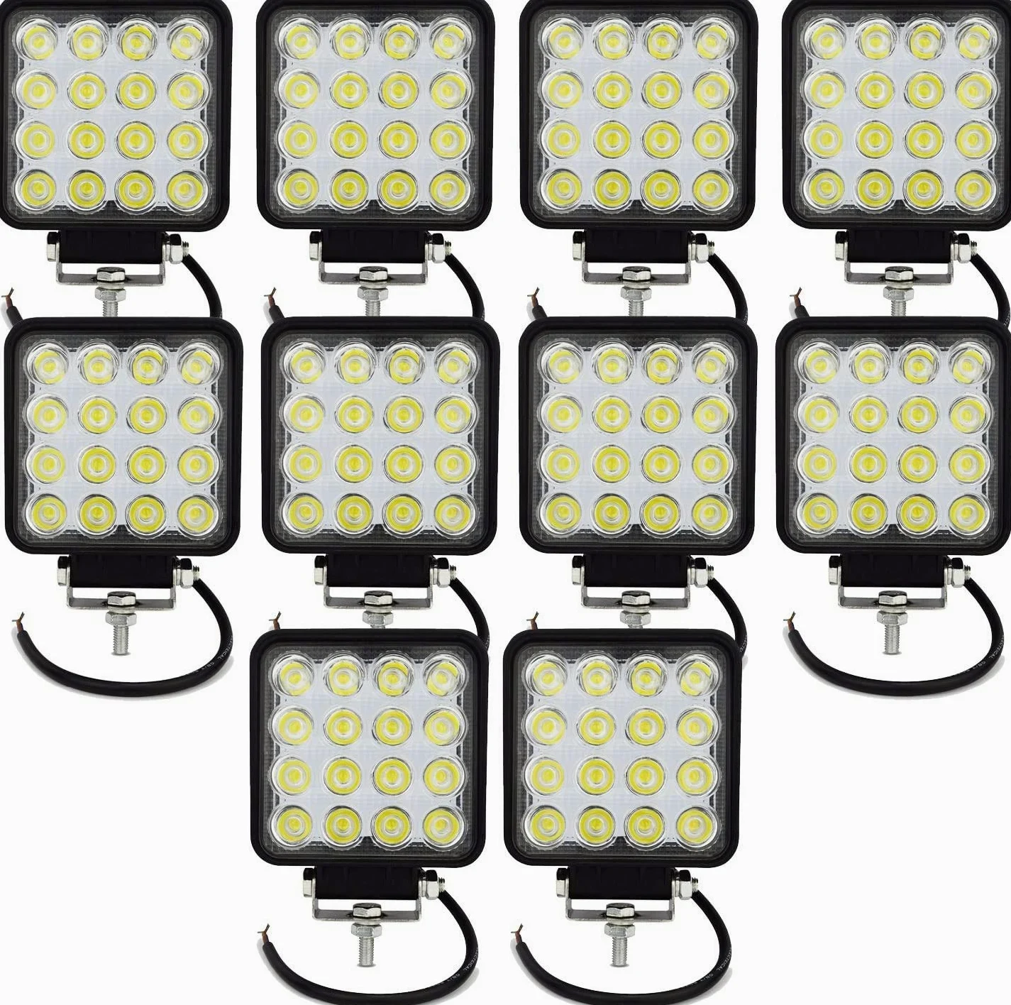 Willpower 2pcs Focos LED Tractor 48W Faro Trabajo Led 10cm Faros de Trabajo Luz Antiniebla Impermeable IP67 Inundación para Camiones Coche Off Road Todo Terreno Pickup ATV SUV Barco 12V 24V