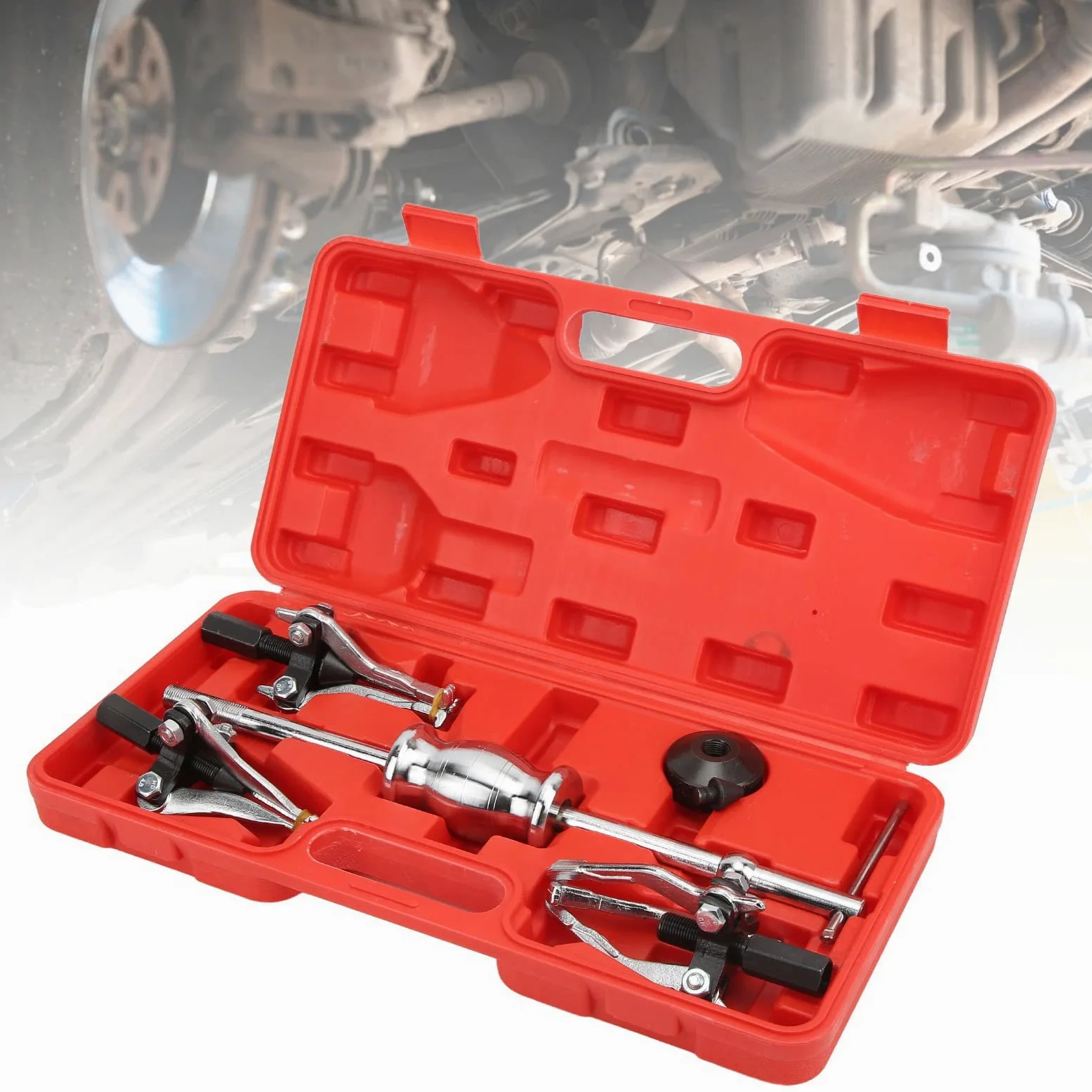 Akozon Gear Slide Hammer Puller Set, 5pcs 3 Jaw Universal Slide Hammer Puller Set Extractores Externos Internos para Sacar Engranajes Cojinetes