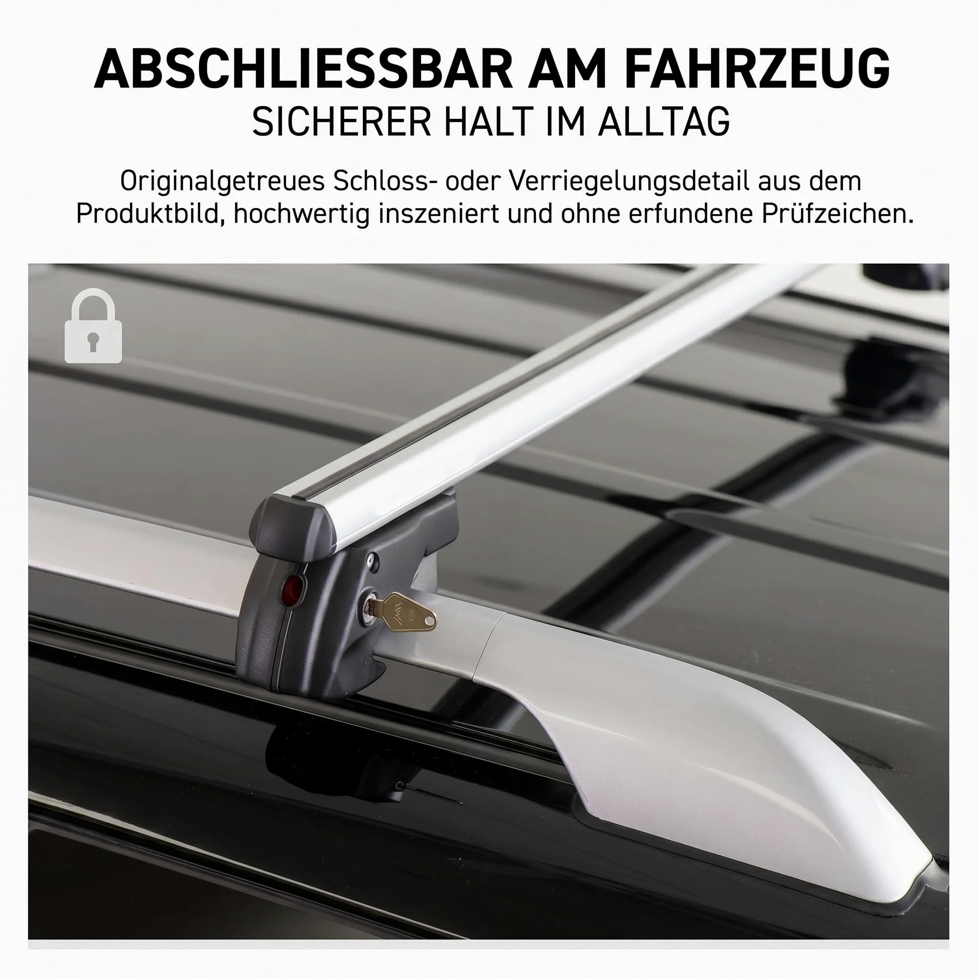 MENABO Aluminio – Barra de Seguridad para Bicicletas (Sherman 120 Dacia Dokker a Partir de 12 hasta 75 kg abschließbar