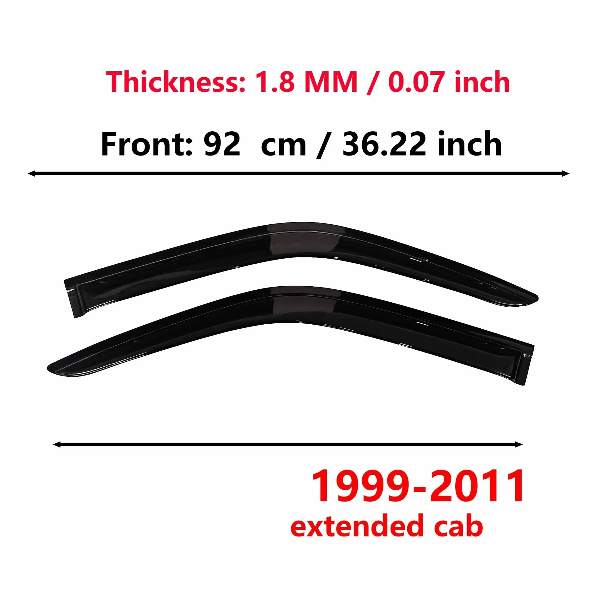 Derivabrisas Delanteros 2 Viseras para Ventanas De Automóvil, Protectores contra La Lluvia, Parasol, Cubierta para Ford para Ranger 1999-2011 Cabina Extendida Visera Solar
