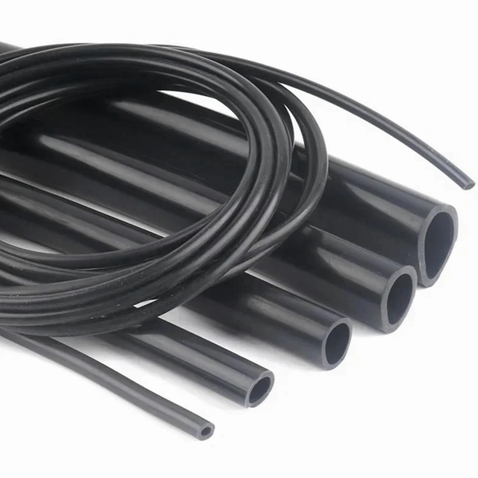 Tubo Gasolina Moto Juego de 1/3/5 metros de tubo de silicona negro flexible for bomba de aire de acuario, manguera de goma suave, resistente al calor, tubo for tanque de combustible de alta presión(5M