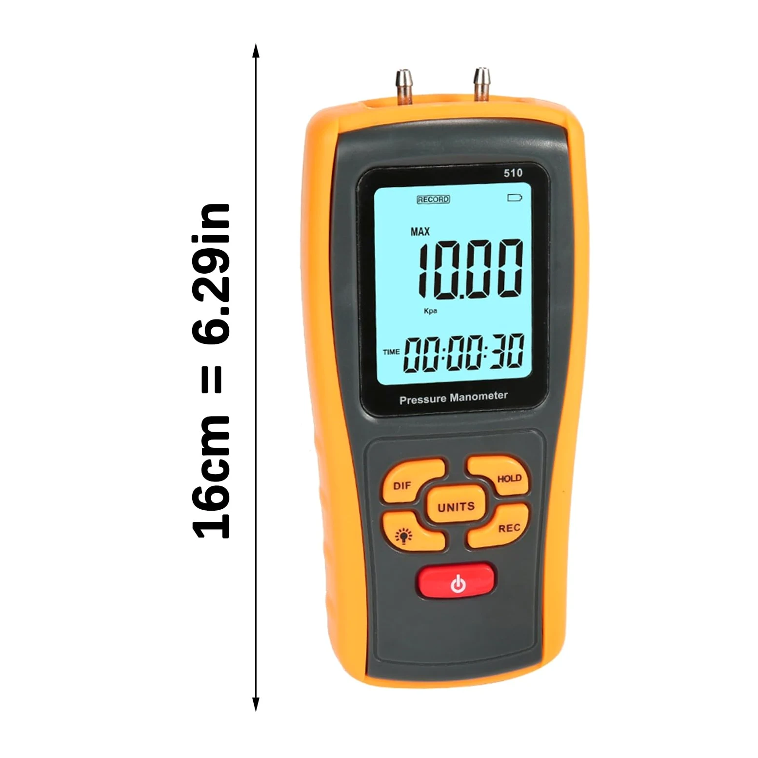 Medidores de presión digitales de precisión, multifunción, con pantalla LCD, para uso en laboratorio y HVAC, manómetro digital de mano