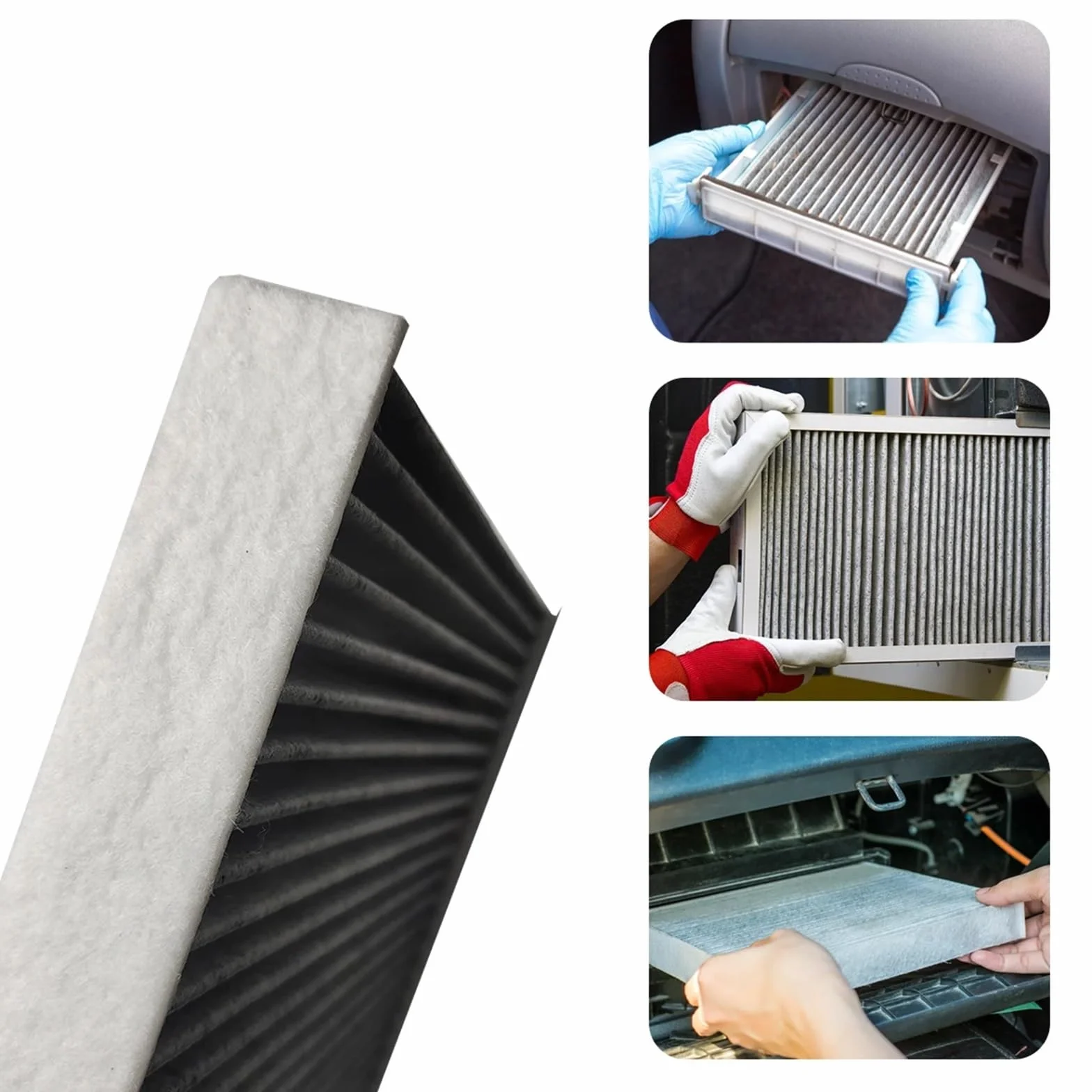 Filtro de aire de fibra de carbono para Acura TSX (2004-2014), CF10134, 80219-SHJ-A01, 80292-SDA-407, 80292-SDA-A01 Filtro de Habitáculo Antipolen(10PCS)