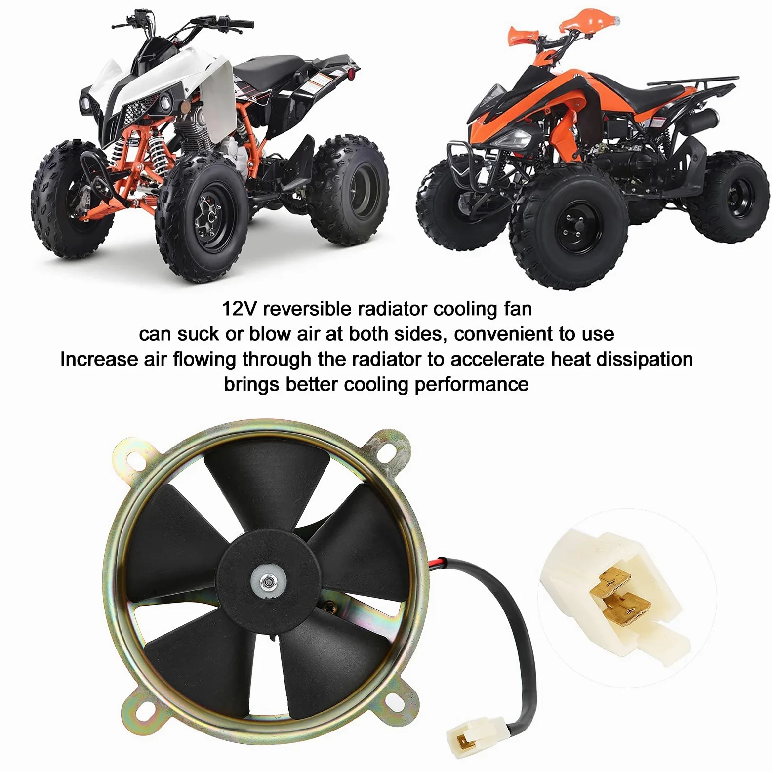 Ventilador de Refrigeración del Radiador, Ventilador de Refrigeración Eléctrico de 12 V para Quad Dirt Bike ATV 150 Cc 200 Cc