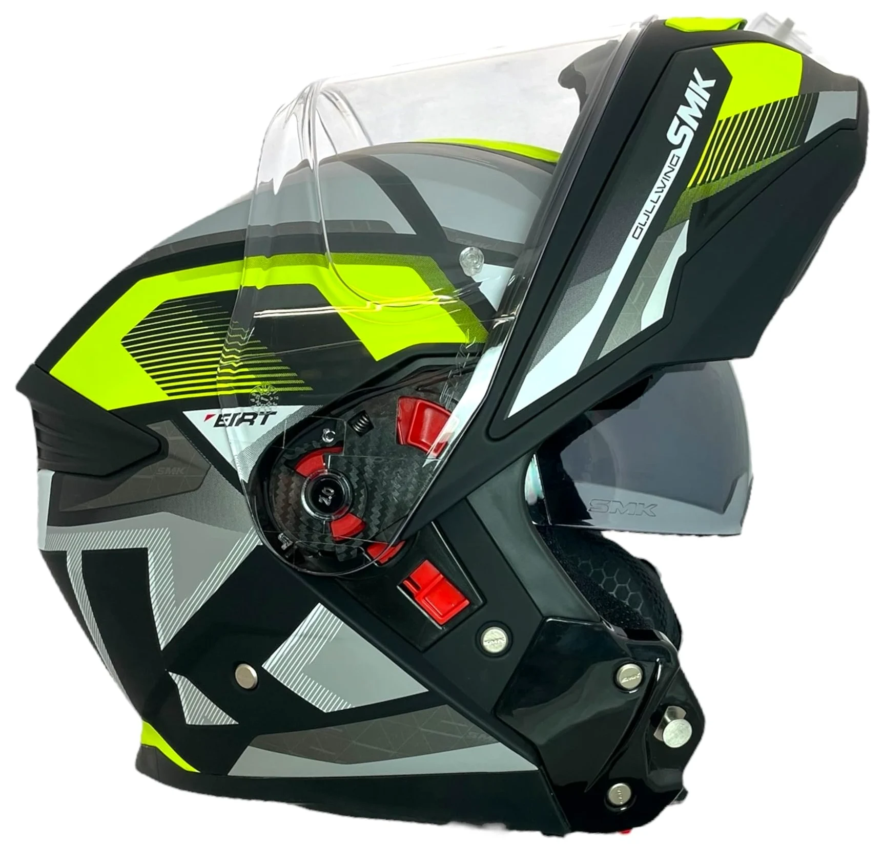 SMK Helmets Casco Modular GULLWING Venture Decorado Mate Blanco Y Amarillo 22.06 con Doble Visor P/J (L 59/60)
