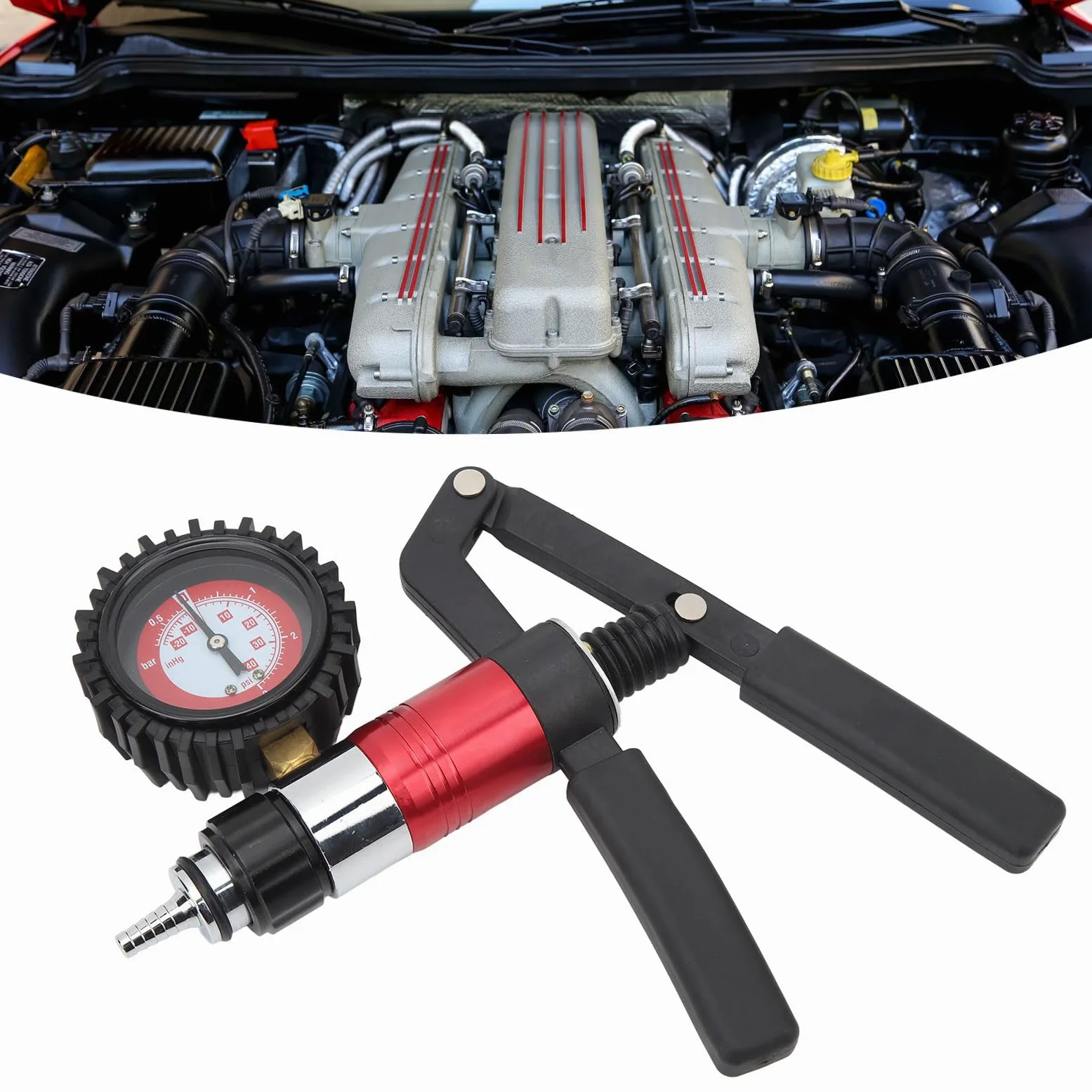 Kit de Purga de Frenos con adaptadores, Bomba de presión de vacío portátil, comprobador, Sistema de Purga de Aceite de líquido de Embrague de Freno, Herramienta para camión y automóvil
