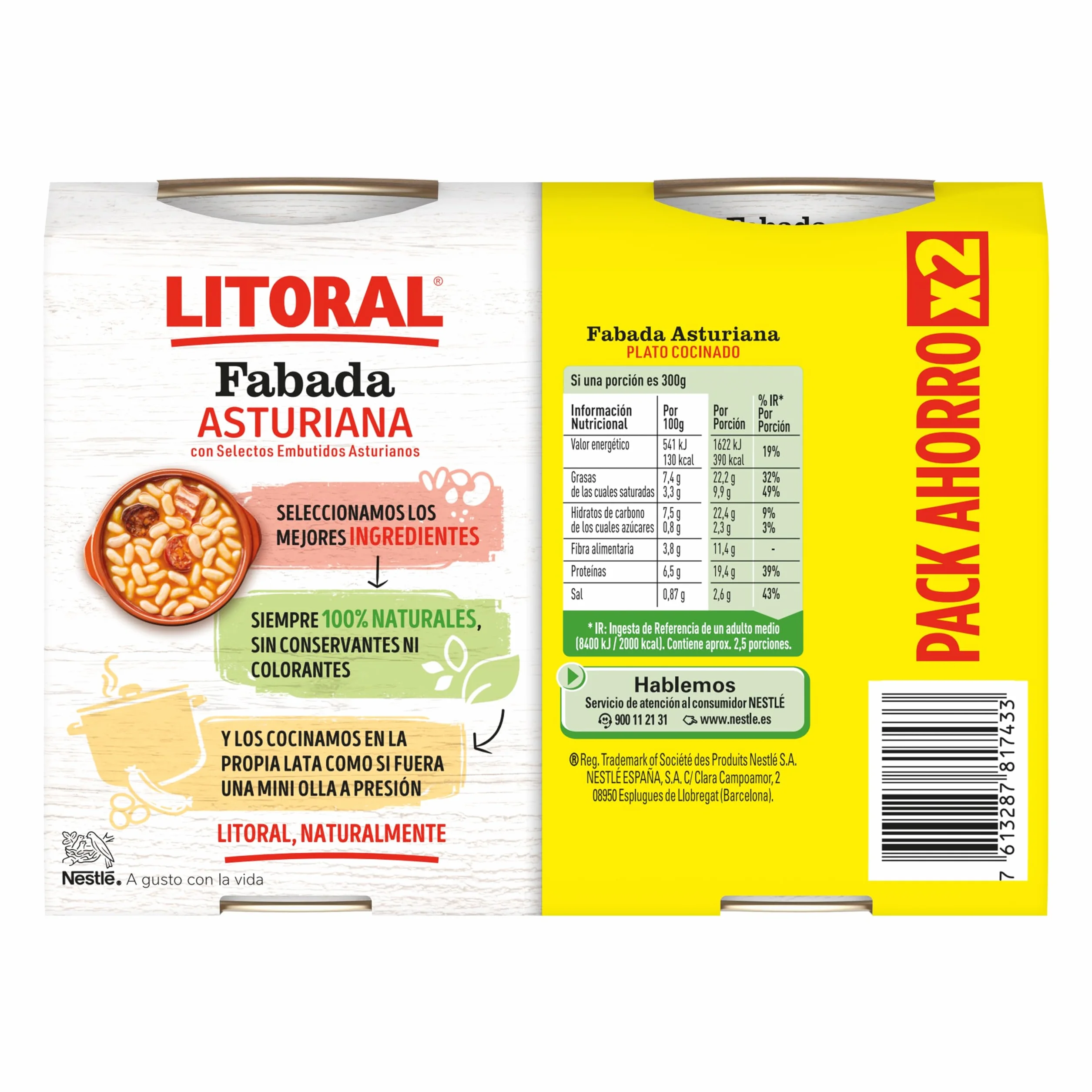 LITORAL Fabada Asturiana duplo 5 unidades (2x420g)