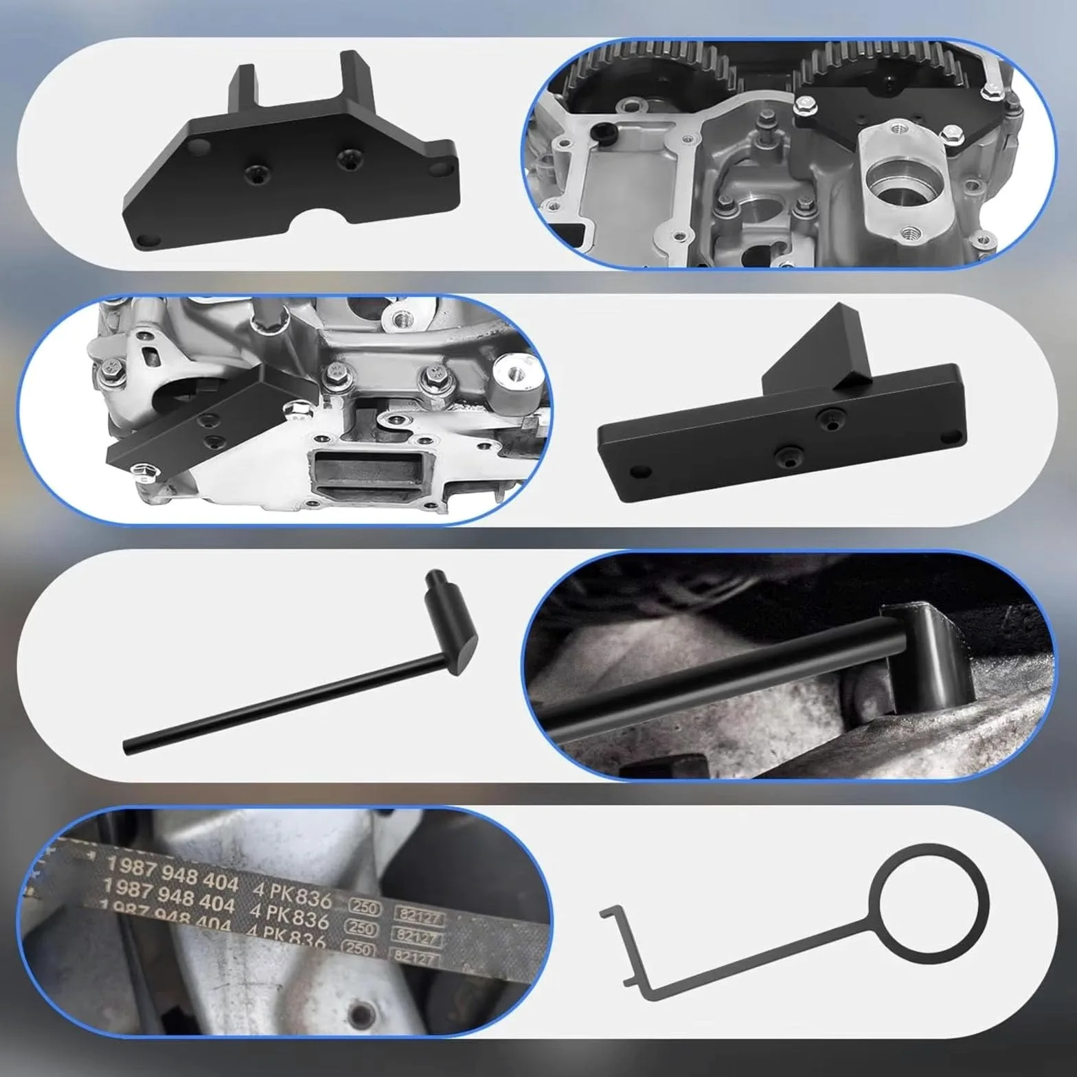 Kit Calado Distribucion Compatible con Citroen para Berlingo para C1 C3 para Aircross Kit Herramientas para Árbol Levas Cadena Distribución Motor Coche 0109-2B(Black)