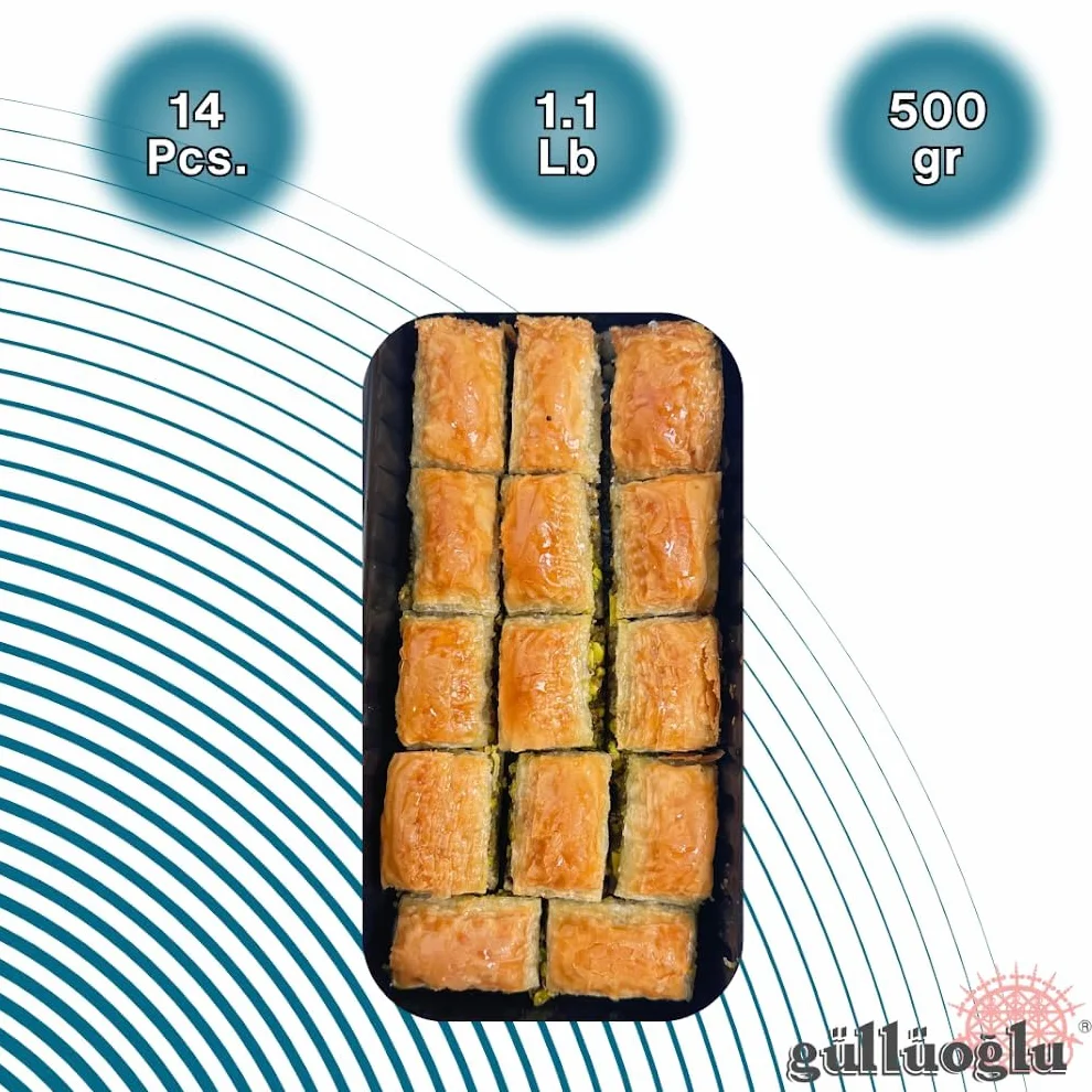 Gulluoglu's Pistachio Baklava 14 pcs 1.1 lb